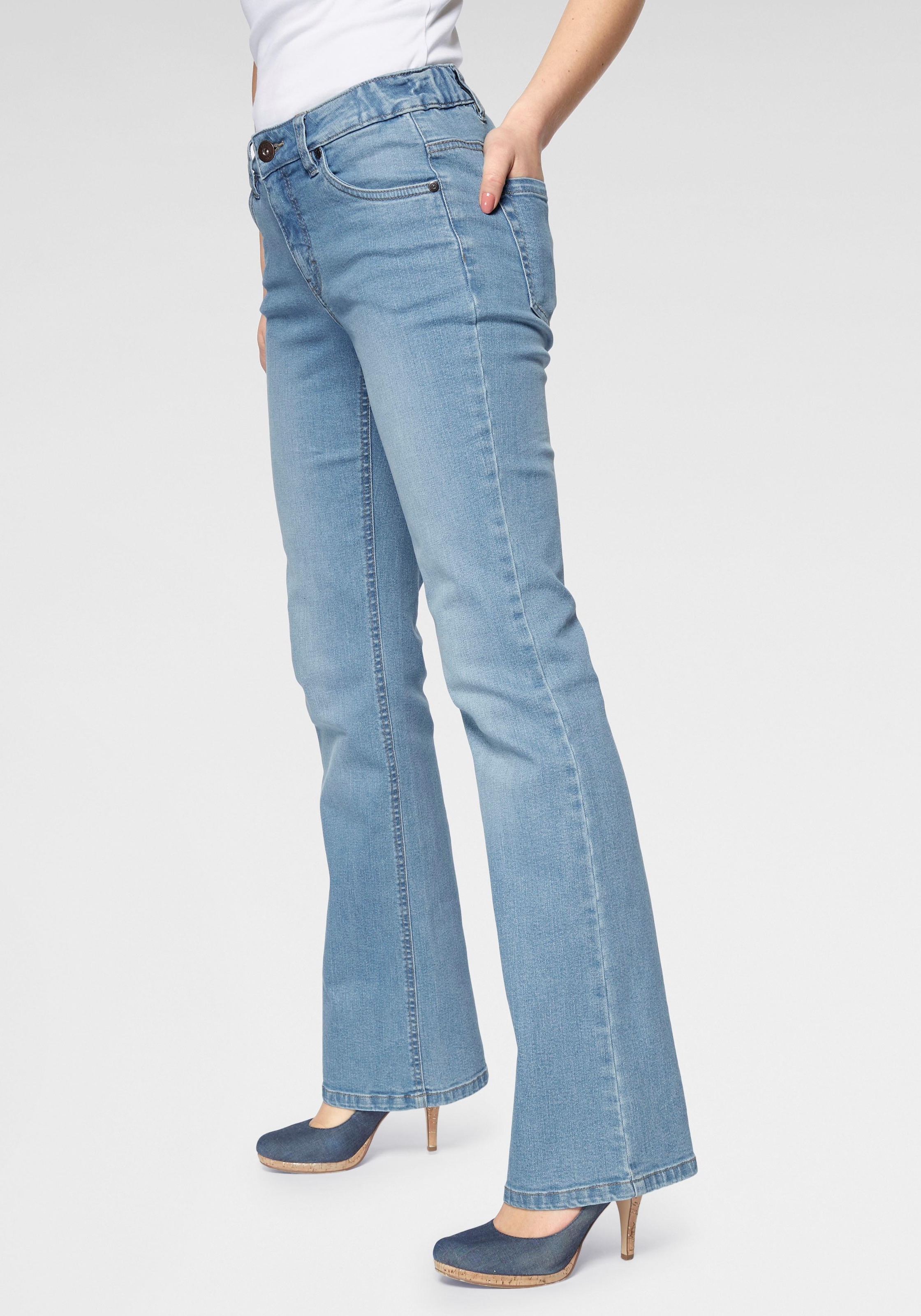 Arizona Bootcut-Jeans »Bund mit seitlichem Gummizugeinsatz«, High Waist-Arizona 1