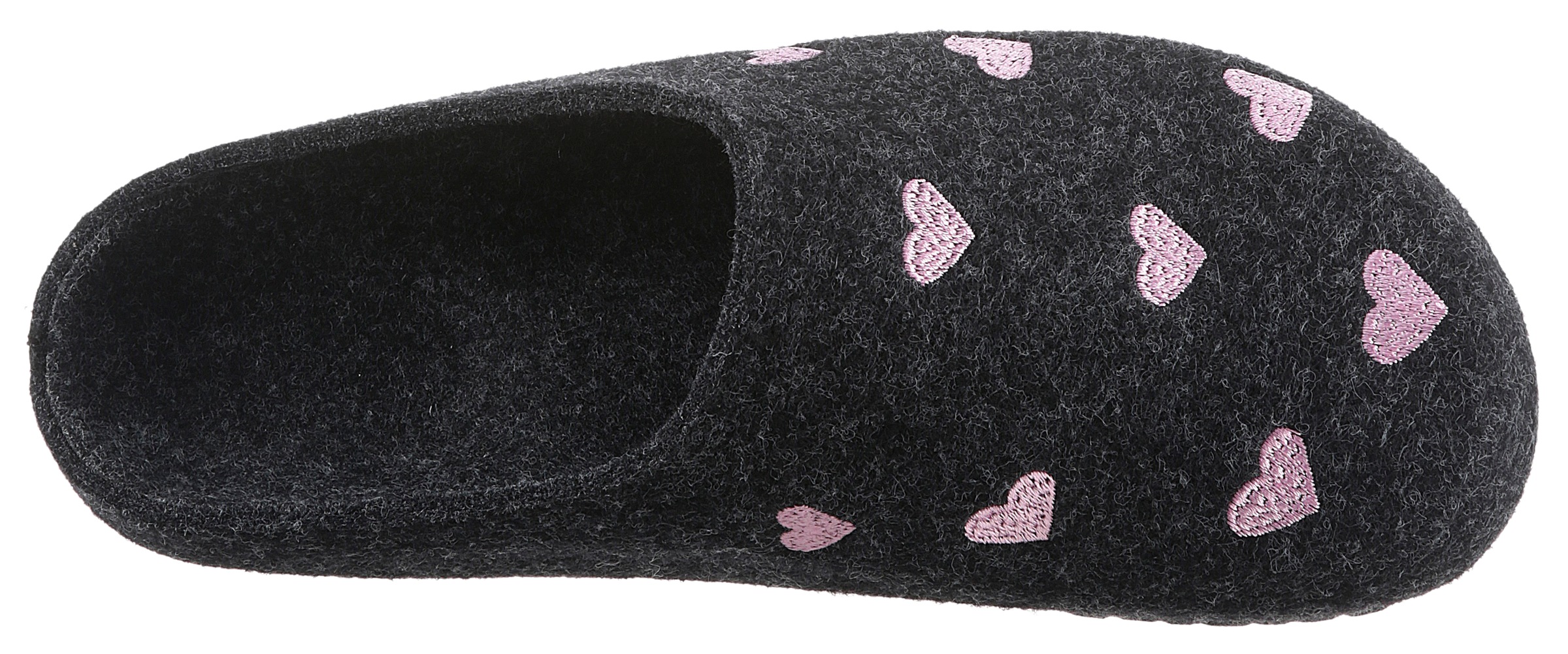 Aniston SHOES Sabot  chausson, pantoufle maison avec broderie de petits cœurs