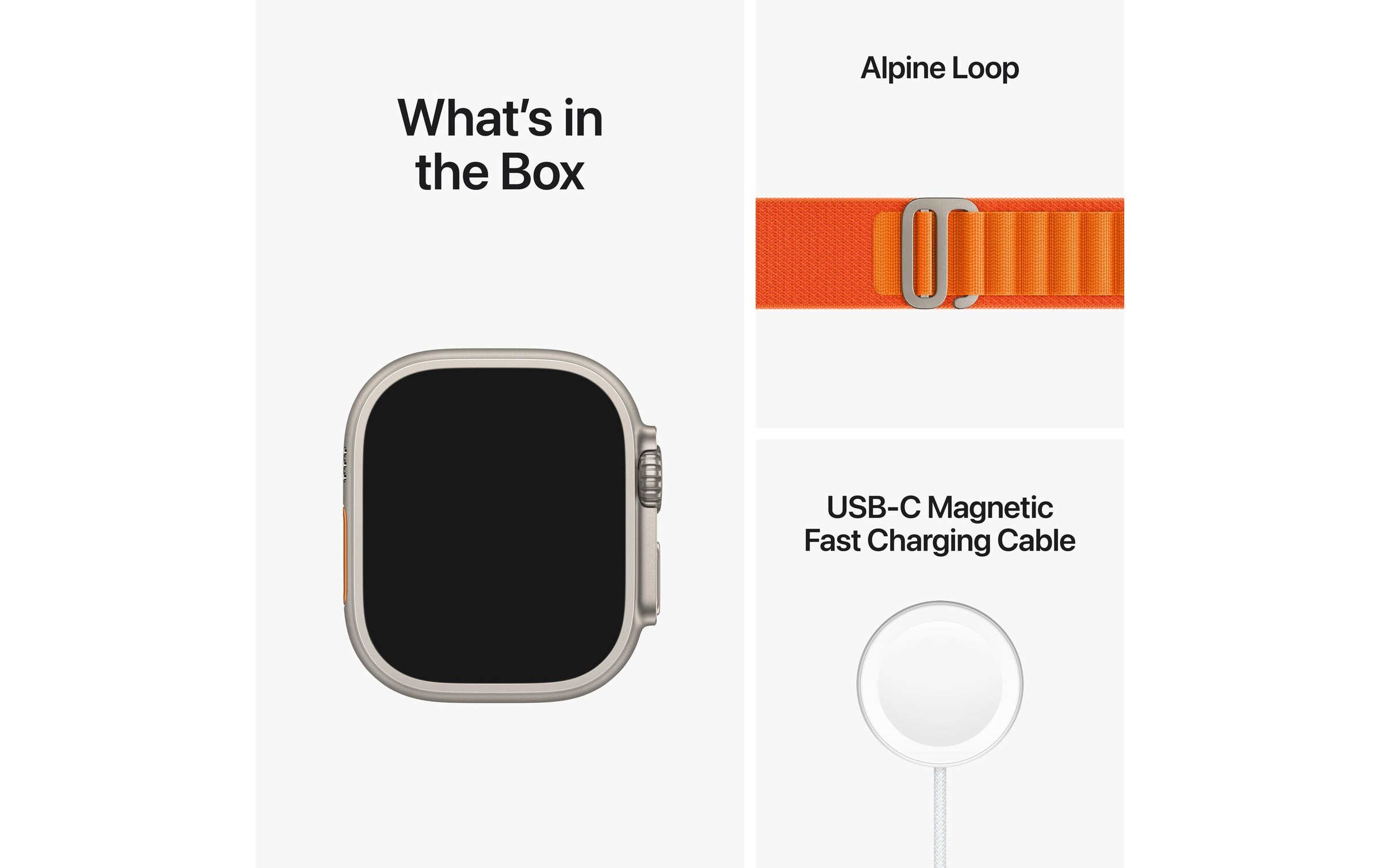 Apple Watch Ultra GPS + Cellular, Titangehäuse 49 mm, Alpin Loop Orange, Armbandgrösse Small - 130 - 160 mm Umfang