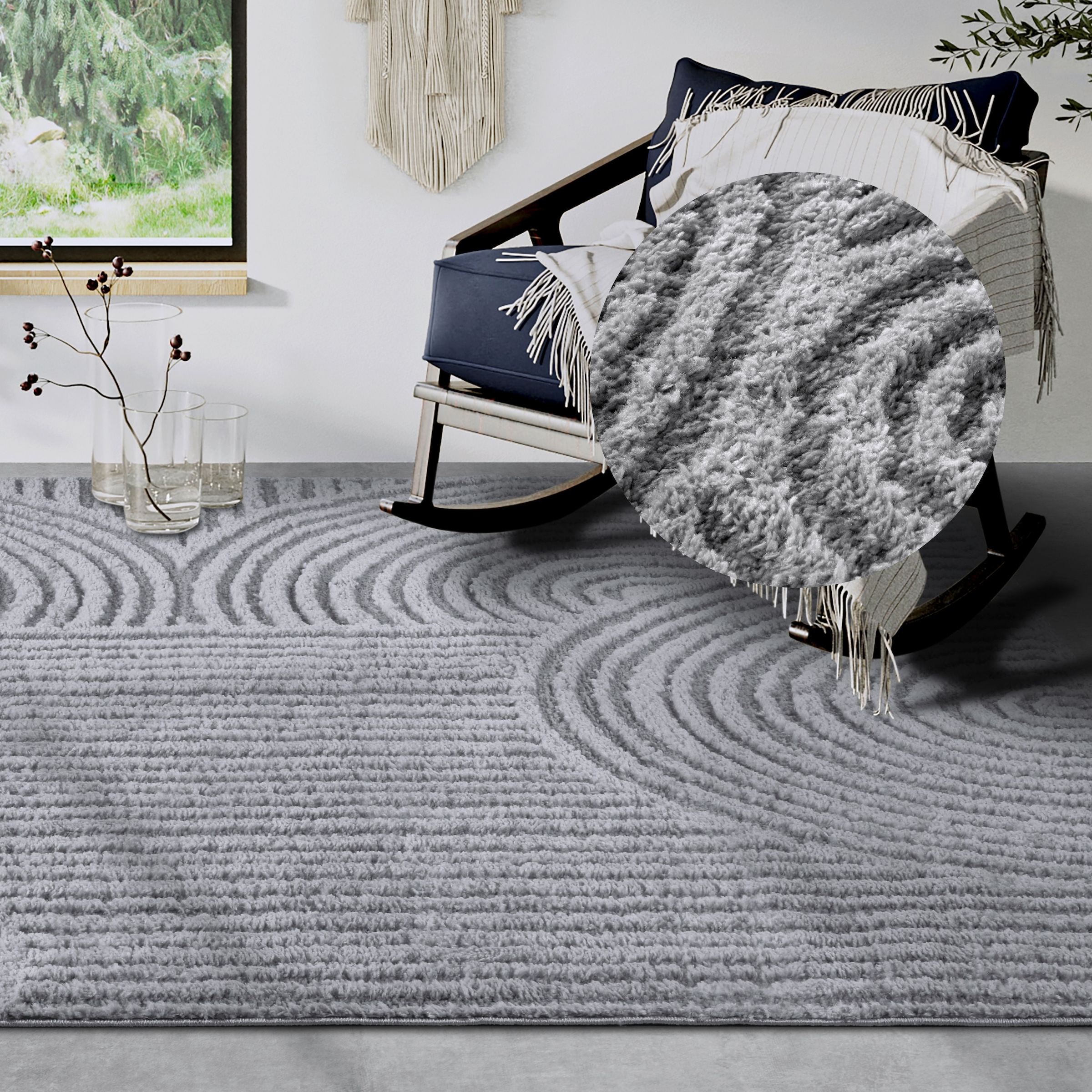 Image of ELLE DECORATION Designteppich "Chappe" rechteckig 18 mm Höhe Shaggy, Läufer, flauschig, weich, Langflor, modern, Hoch Tief Effekt