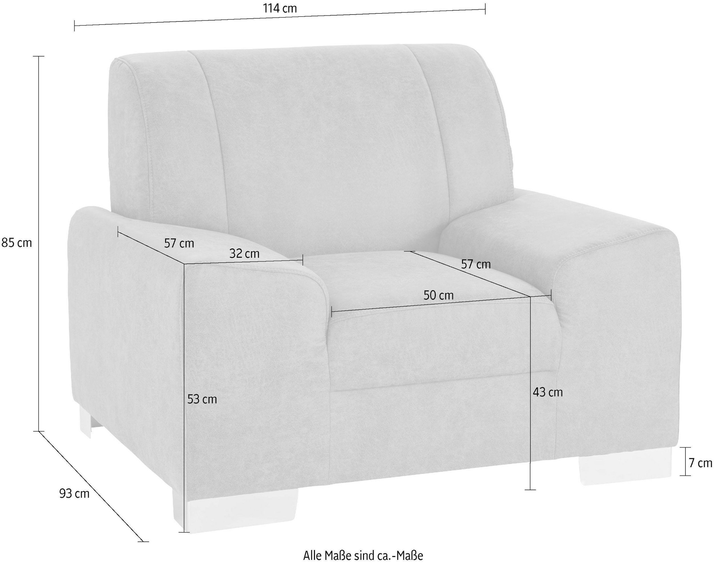 DOMO collection Sessel »Anzio« wahlweise mit Federkern