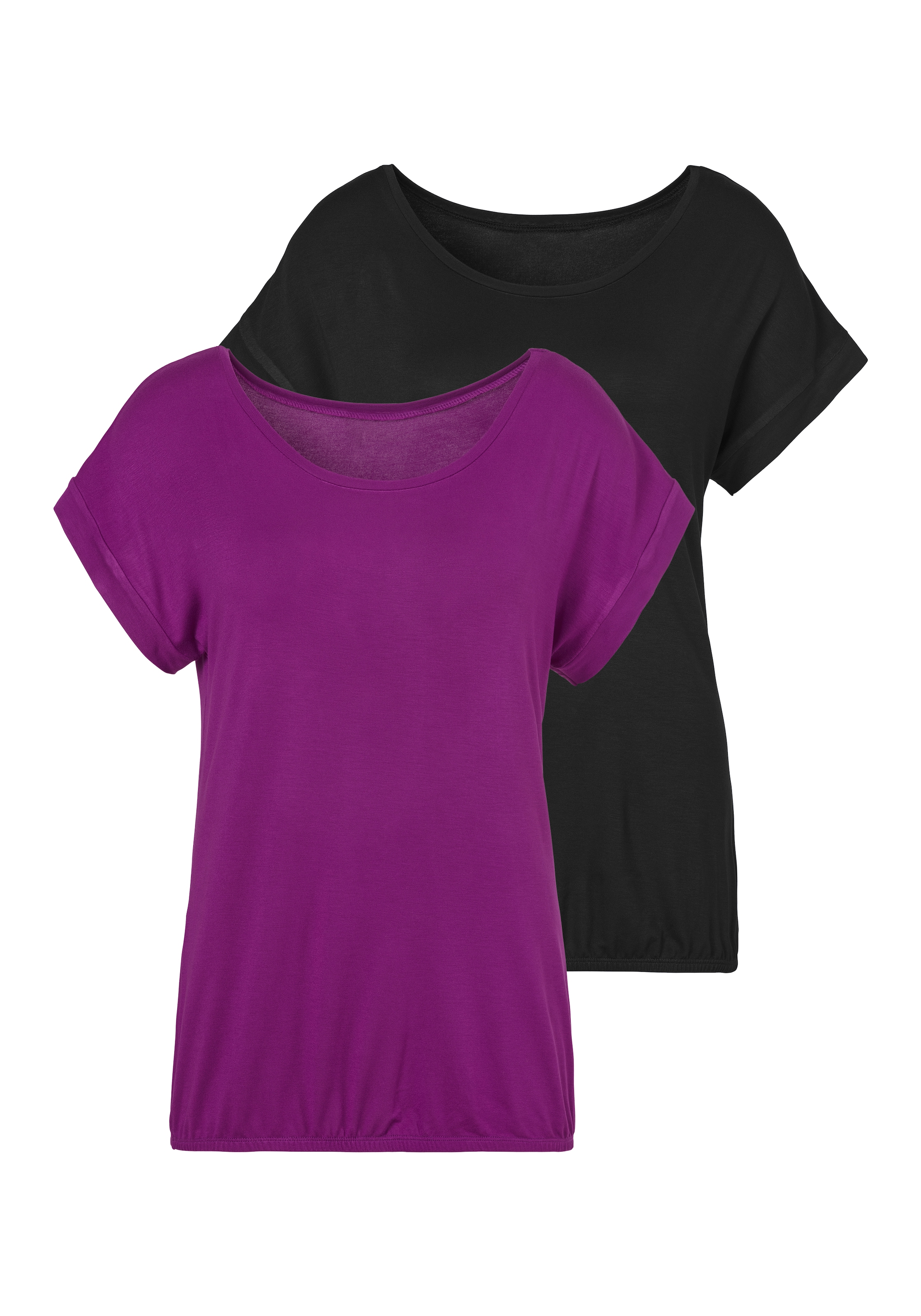 Vivance T-Shirt, (2er-Pack), mit kaufen Saumabschluss versandkostenfrei elastischem