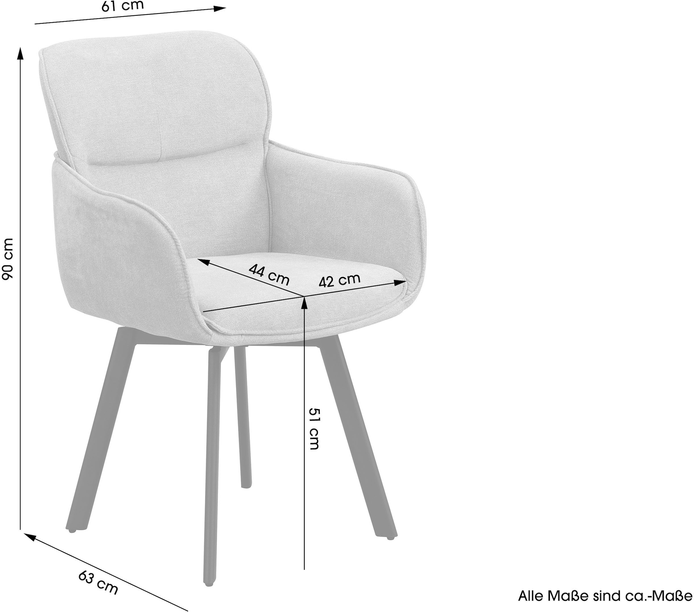 byLIVING Chaise de salle à manger »Rico« (Set) 2 cuis360 Grad drehbar in verschiedenen Farben erhältlich