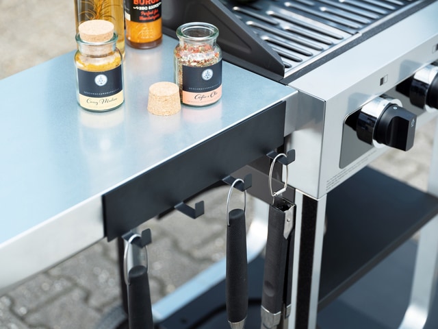 WENKO Hakenleiste »Modell Ima«, magnetisch, mit 4 Haken für Spültücher und Grillzubehör, ohne Bohren