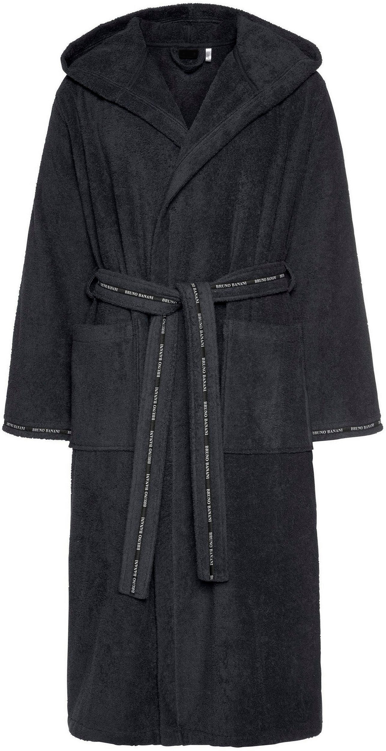 Bruno Banani Herrenbademantel »Danny, Normallänge & Überlänge, auch in extra lang, Hotelbademantel«, (1 St.), mit Logostreifen, Herren Bademantel aus 100% Baumwolle, S-4XL