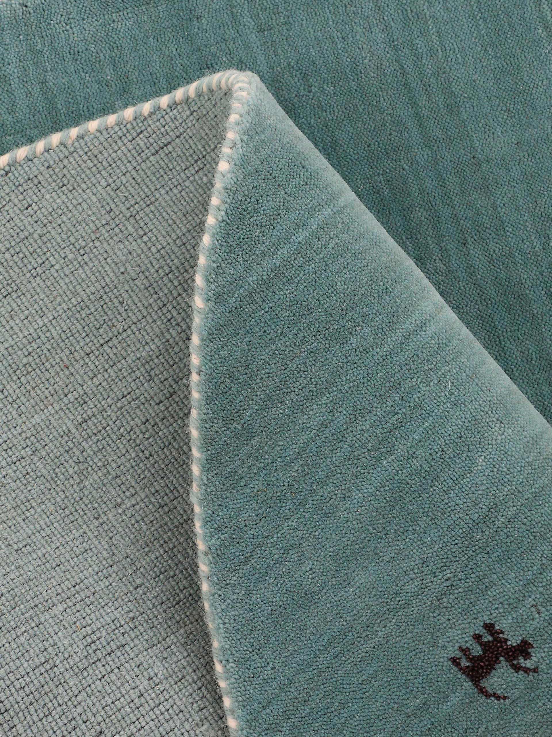 carpetfine Wollteppich »Gabbeh Uni«, rund, 15 mm Höhe, reine Wolle handgewebt, Gabbeh Tiermotiv warmes Raumklima viele Grössen