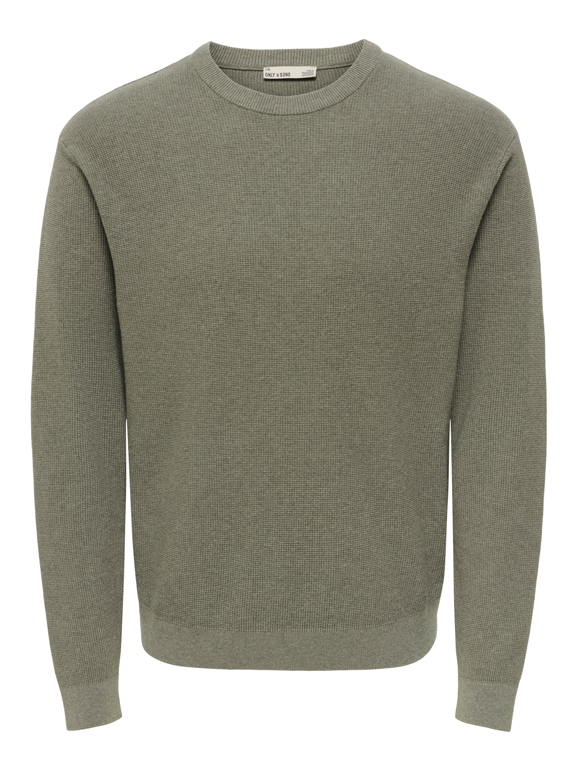 ONLY & SONS Strickpullover »ONSJOEY RLX MELANGE LS WAFFLE KNIT NOOS« Baumwolle, relaxed fit