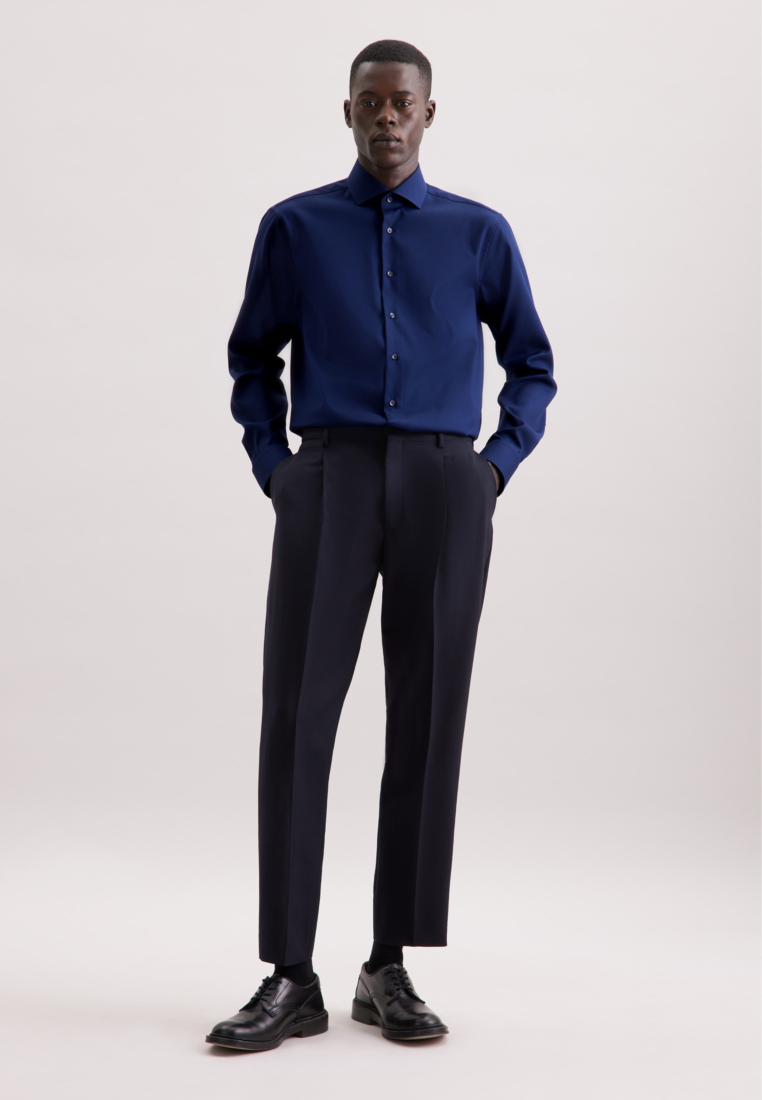 seidensticker Chemise d'affaires »Schwarze Rose« Regular 1/1 Kentkragen Struktur