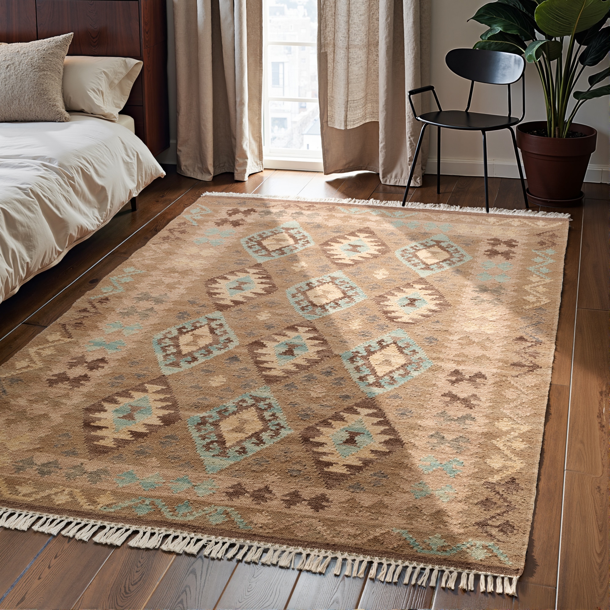 Image of HANSE Home Teppich "Kelim Dune" rechteckig 3 mm Höhe Wolle, Baumwolle, Natur, Handgewebt, orientalisch, Boho, traditionell