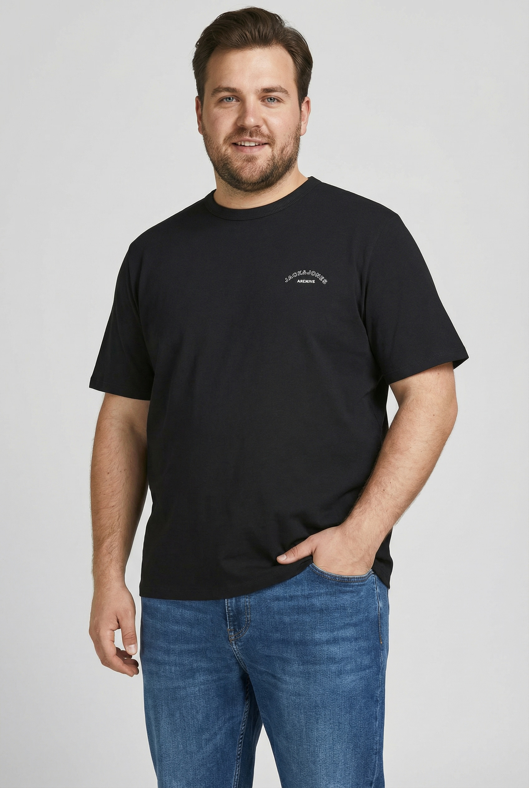 Image of Jack & Jones PlusSize Rundhalsshirt "JJCOLLEGE LOGO TEE SS CREW NECK PLS"