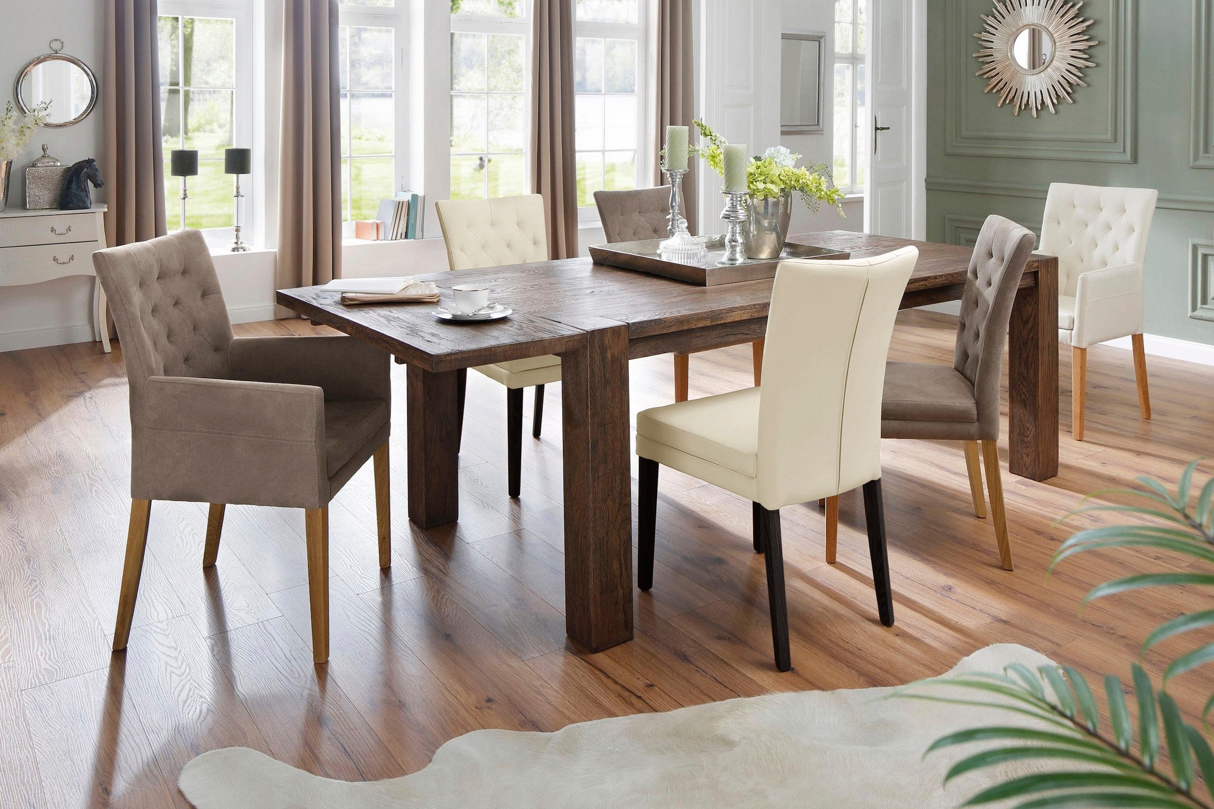 Home affaire 4-Fussstuhl »Colorado«, (Set), 2 St., Kunstleder, Beine aus Buche, wengefarben lackiert, Im 2er, 4er oder 6er-Set