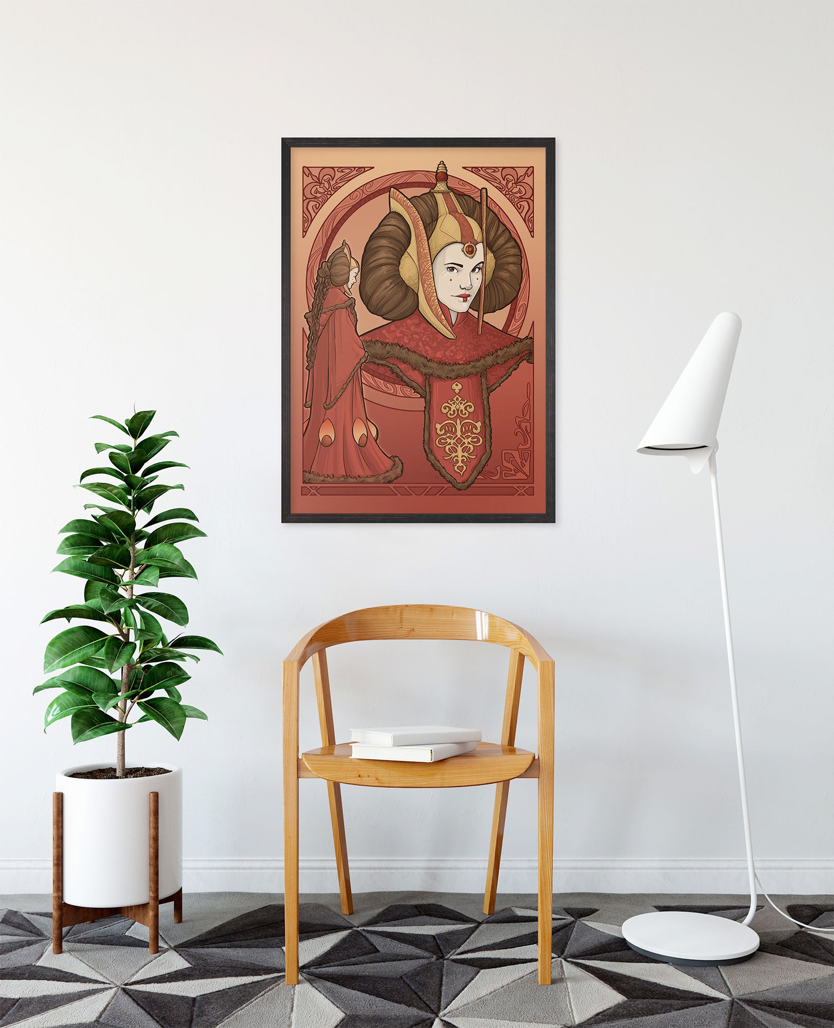 Image of Komar Wandbild "Star Wars Queen Padmé Amidala" Disney Set, 1 Stk. tlg. 30 x 40 cm (Breite x Höhe) - Kinderzimmer, Dekoration