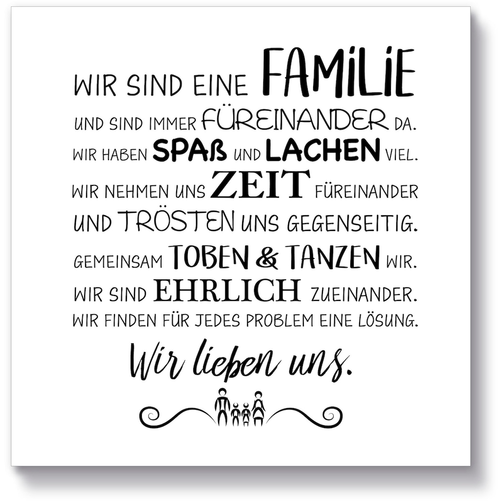 Artland Holzbild »Familie I«, Sprüche & Texte, (1 St.)