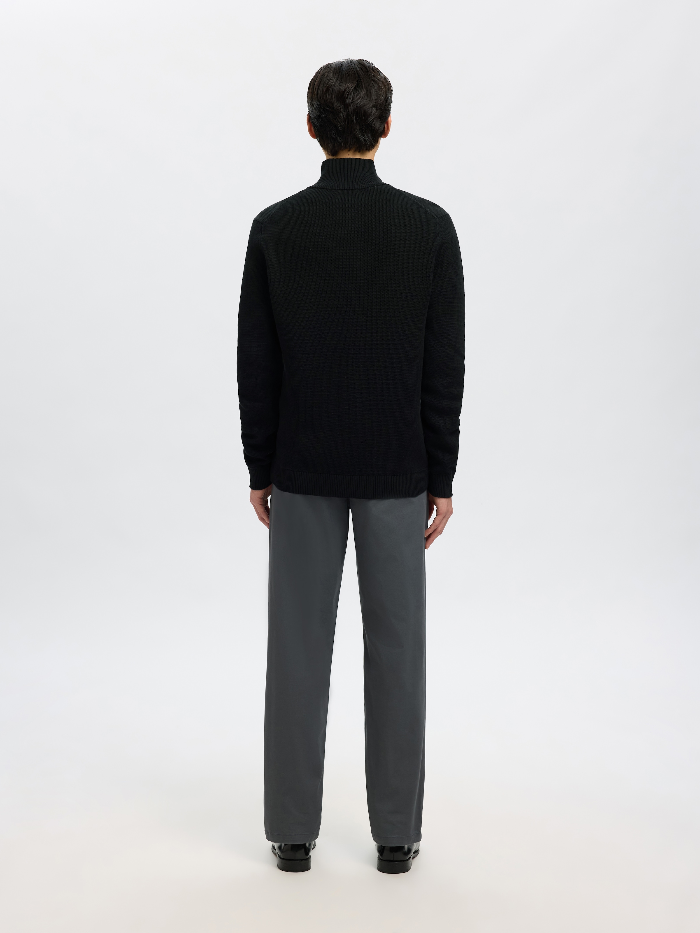 SELECTED Strickjacke »SLMDANE LS KNIT STRUCTURE FULL ZIP NOOS« Baumwolle, regular fit