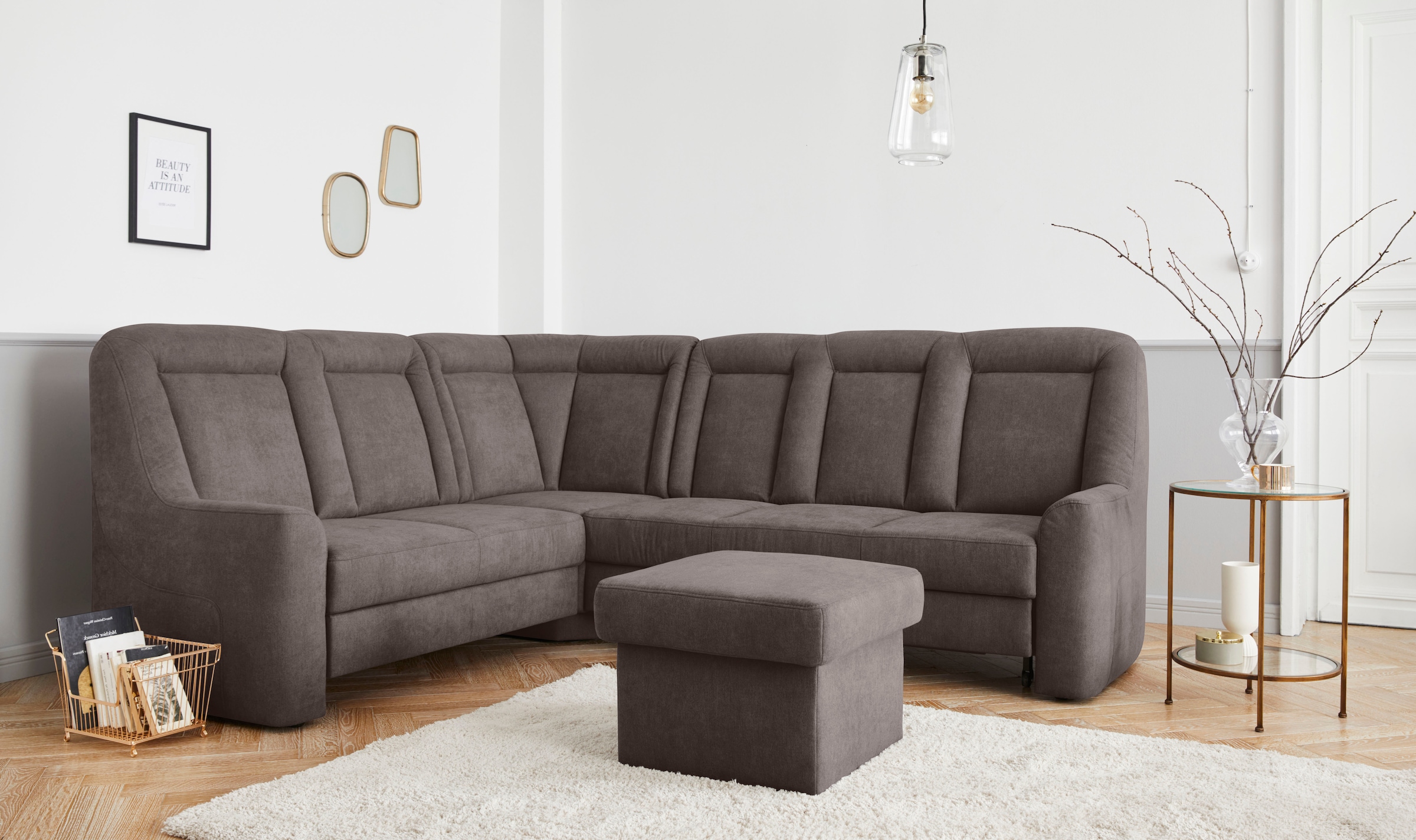 sit&more Ecksofa »Melissa L-Form«, klassisches Polsterprogramm, wahlweise Bettfunktion und Schubkasten