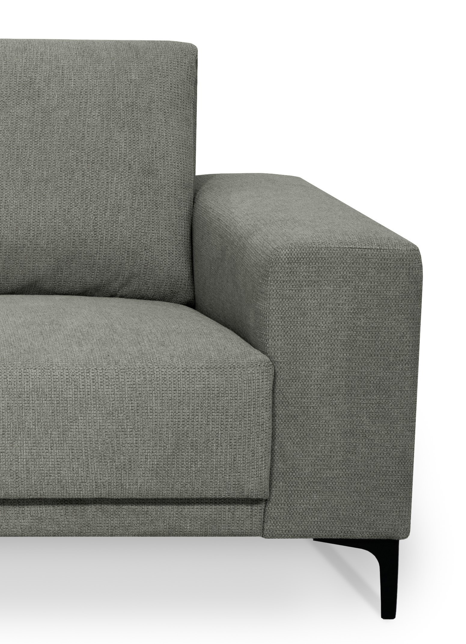 Places of Style Ecksofa »Xander, L-Form,«, Breite 289 cm, Webstoff, Soft-Touch Chenille, schwarze Metallfüsse