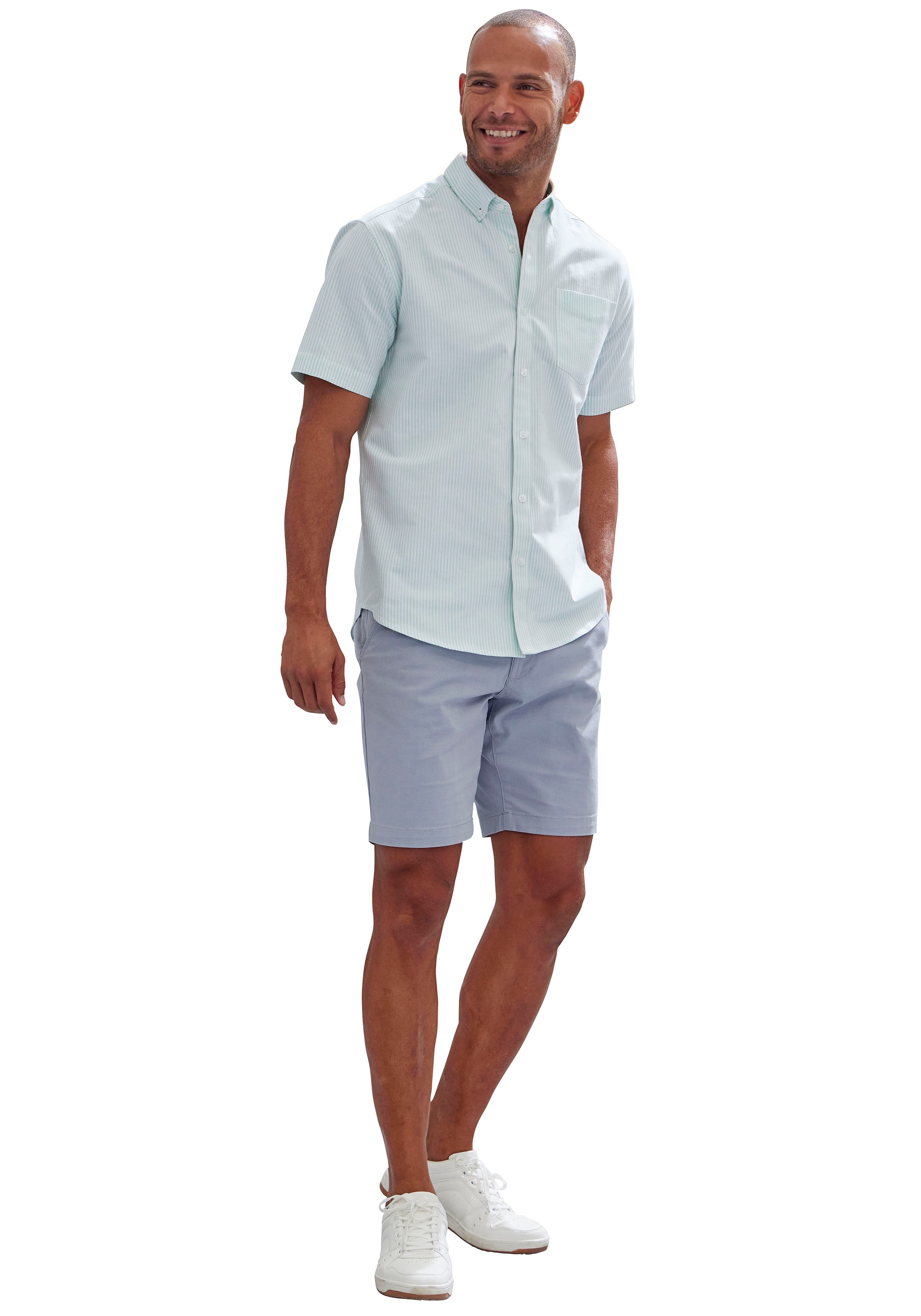 H.I.S Chemise à manches courtes »Regular fit« Oxfordhemd kurzarm mit Button-down-Kragen aus reiner Baumwolle