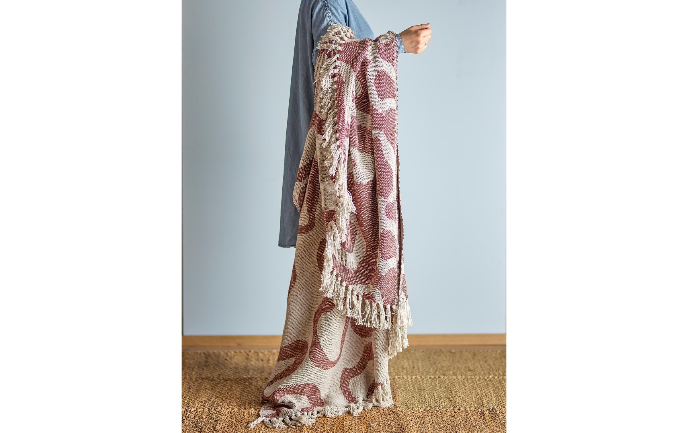 Bloomingville Wohndecke »Salobre 160 x 130 cm« Wohndecke aus recycelter Baumwolle