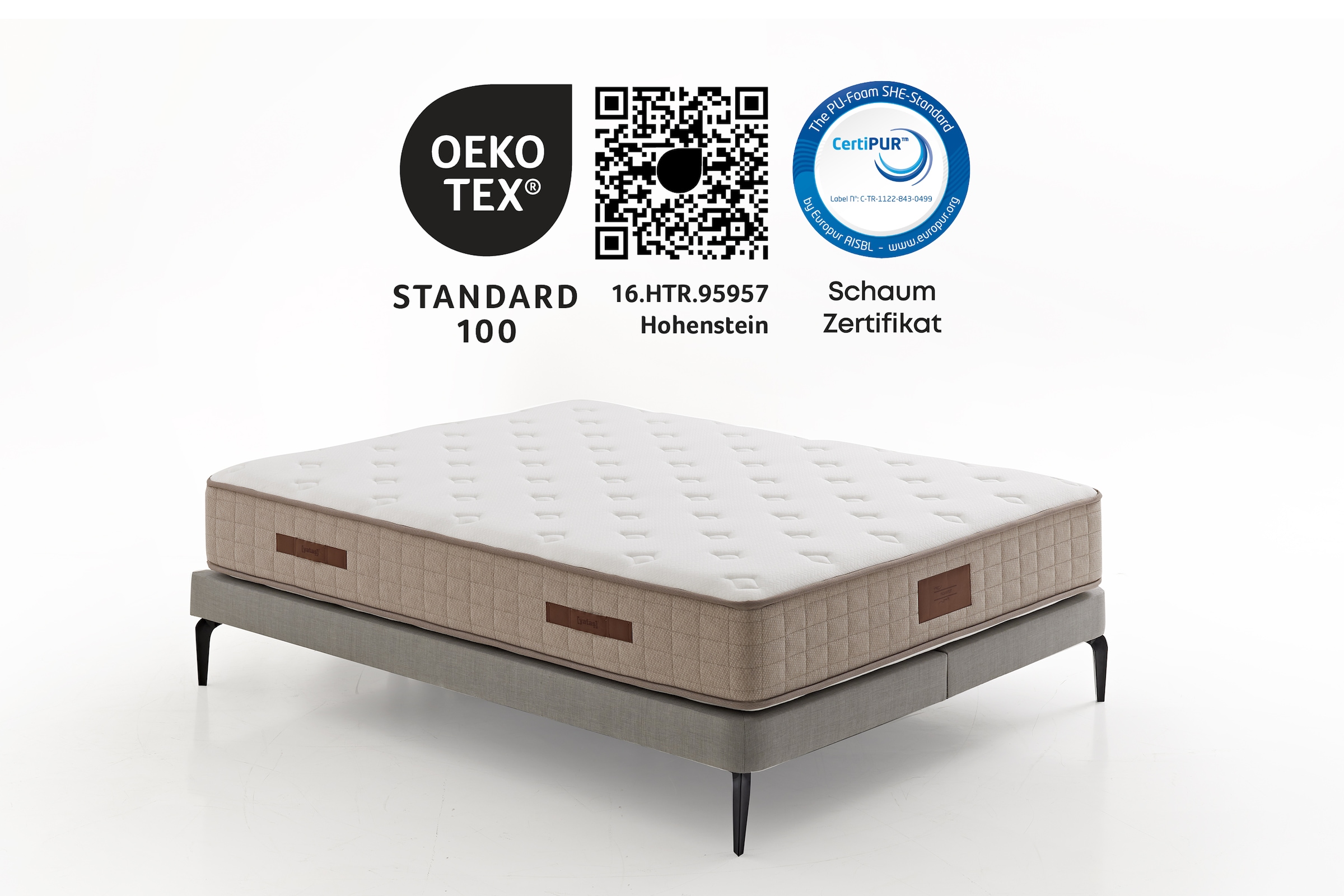 Yatas Bedding Taschenfederkernmatratze »Majestät First Class, Matratze 90x200, 140x200 cm & weitere Grössen«, 30 cm hoch, Raumgewicht: 28 kg/m³, 406 Federn, (1 St., 1-tlg.), H2, wendbar, ergonomisch, atmungsaktiv