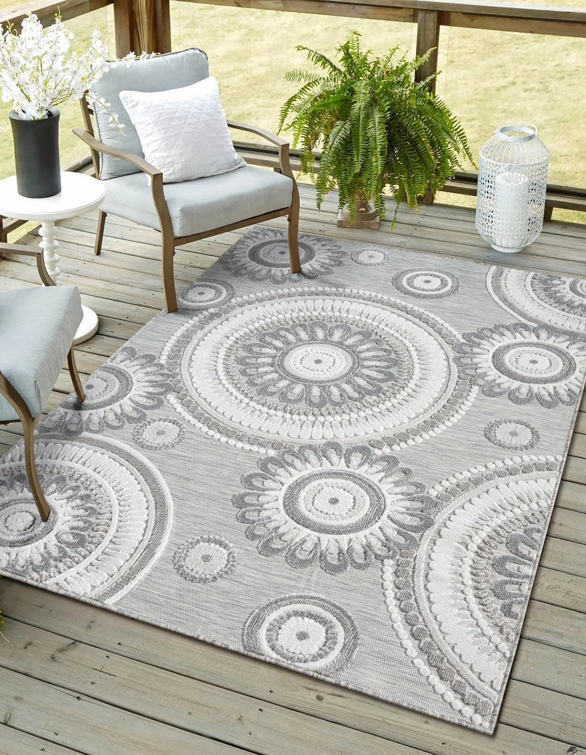 Image of Myflair Möbel & Accessoires Teppich "Loop, LAGERRÄUMUNG" rechteckig 8 mm Höhe modernes Design, Hoch-Tief Effekt, Outdoor geeignet, Balkon, Terrasse