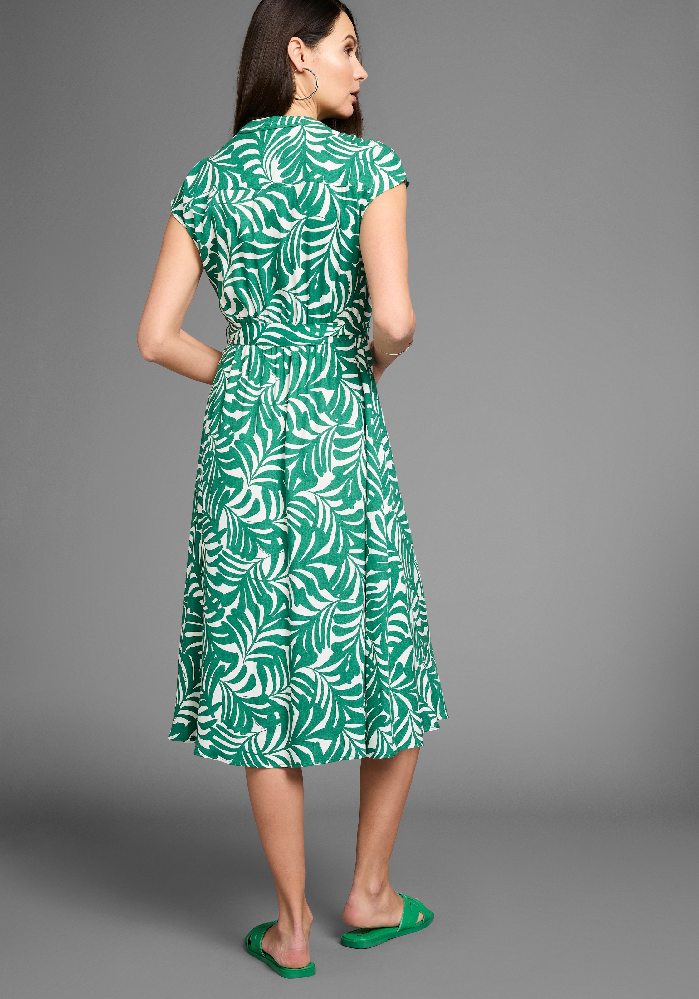 HECHTER PARIS Midikleid, mit Knopfleiste und Bindetaille