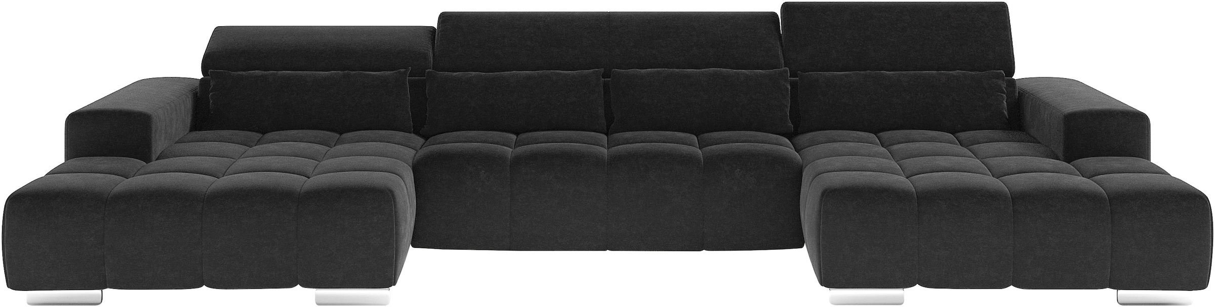 COTTA Wohnlandschaft »Orion U-Form, B: 400 cm« Kopfteilverstellung & 4 Kissen, optional elektr. Sitztiefenverstellung