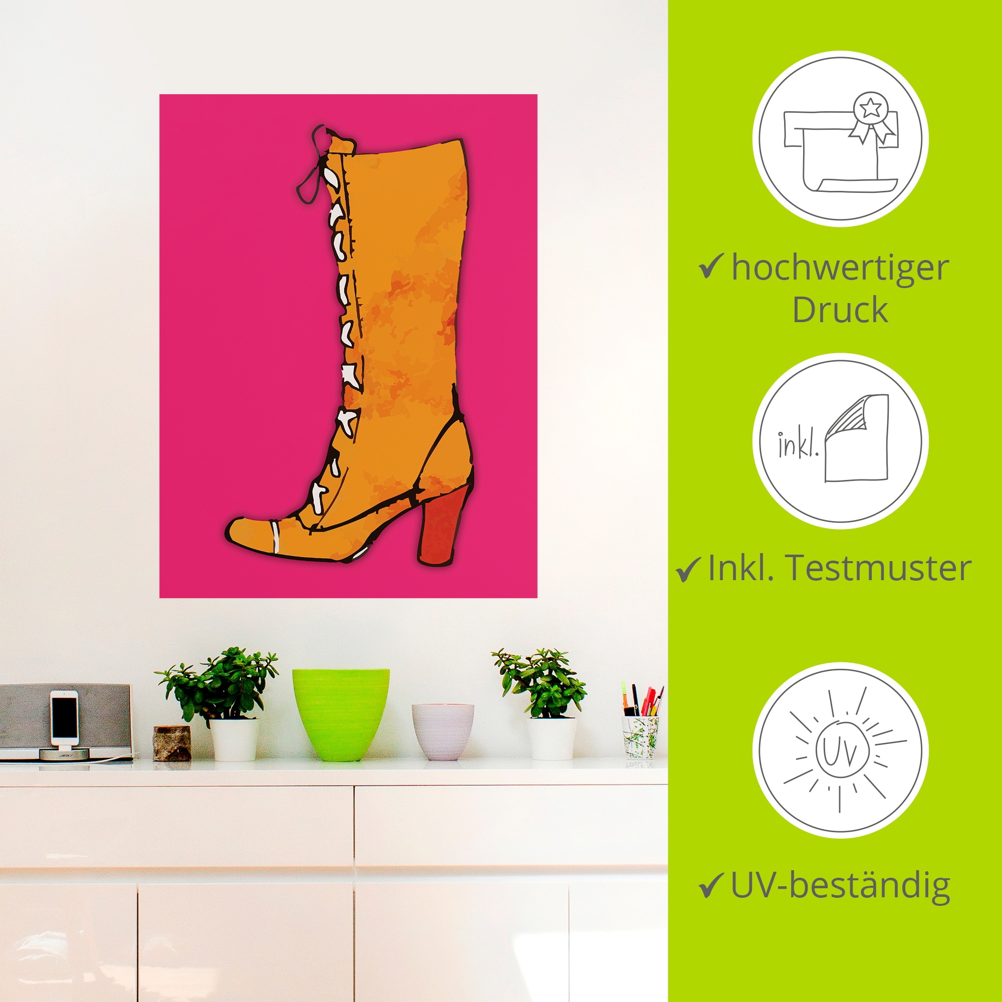Artland Wandbild »Stiefel« Fashion 1 Stk. tlg. als Alubild, Leinwandbild, Poster, Wandaufkleber in verschied. Grössen