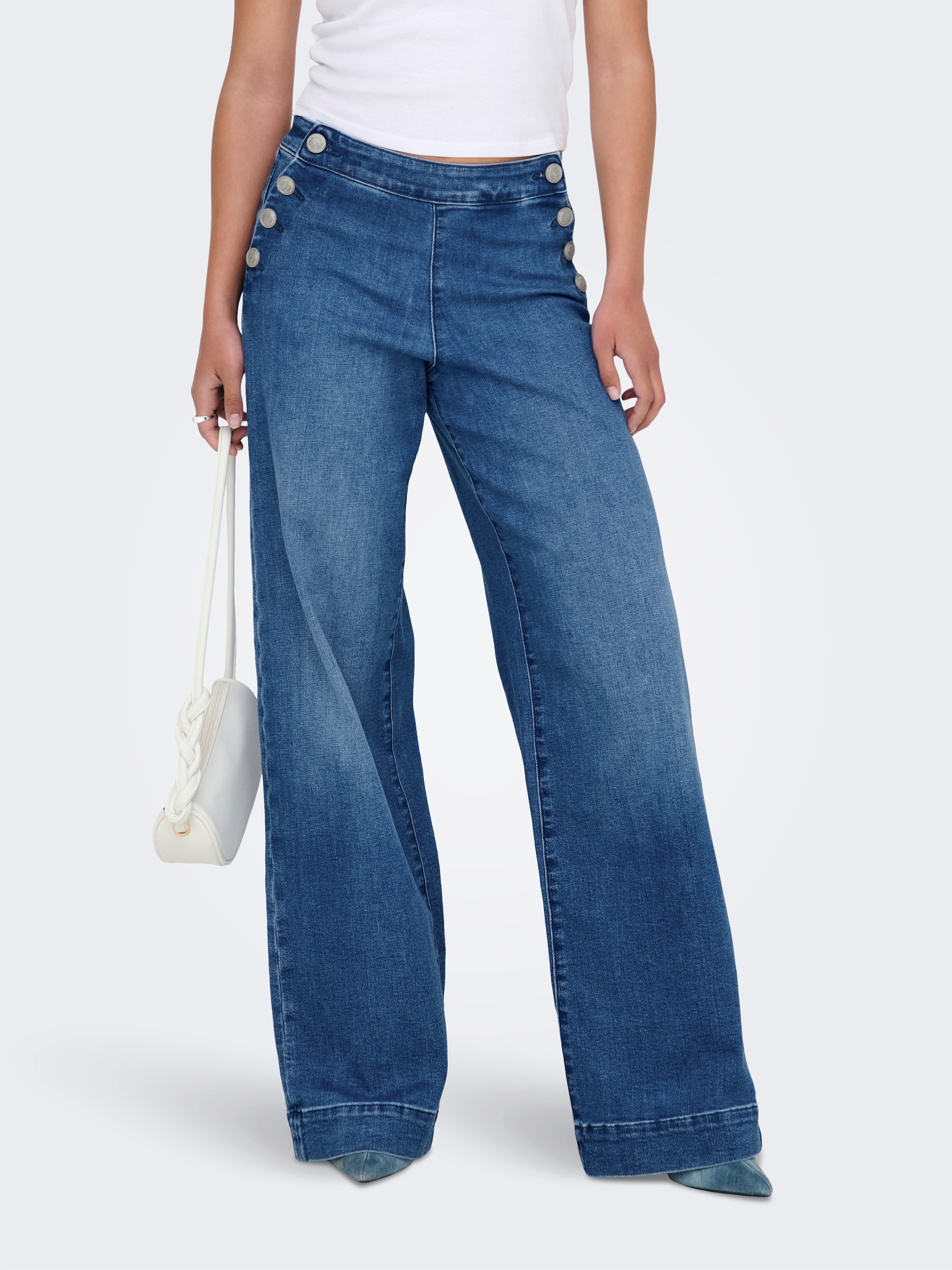 Image of ONLY High-waist-Jeans "ONLMADISON HW BUTTON WIDE DNM GEN769NOOS"