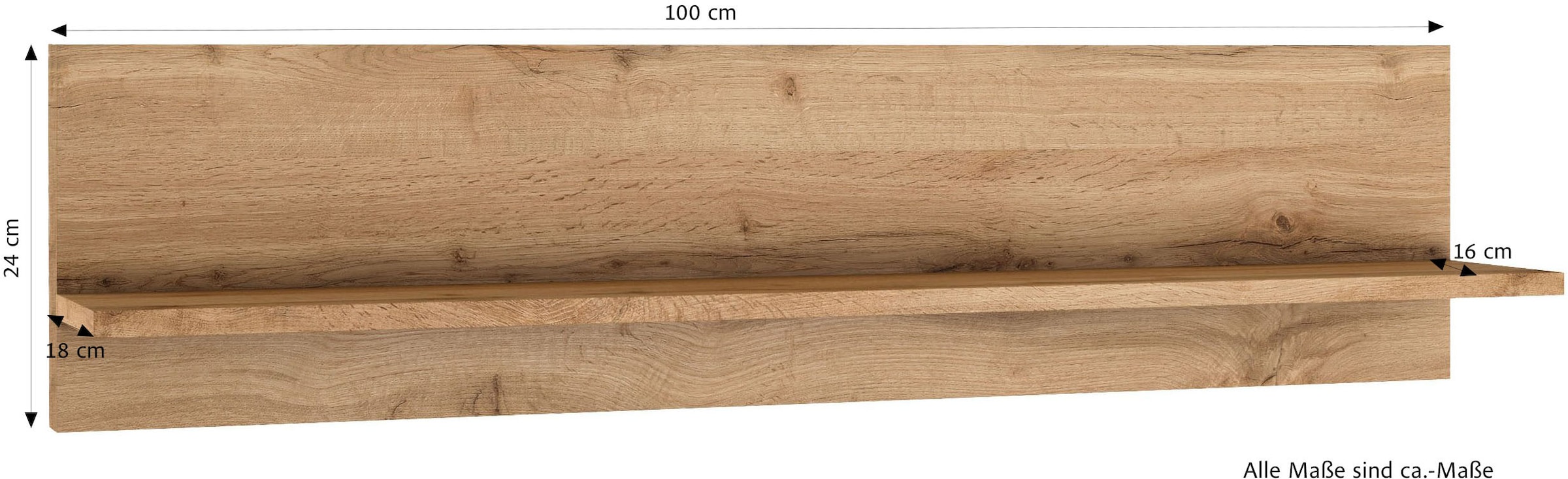 KOCHSTATION Ablageregal »KS-Virginia,neu in verbesserter Ausführung« Stauraum, offene Ablage,  Masse (B/H/T): ca. 100/24/18 cm, Regal für Deko und Gewürze