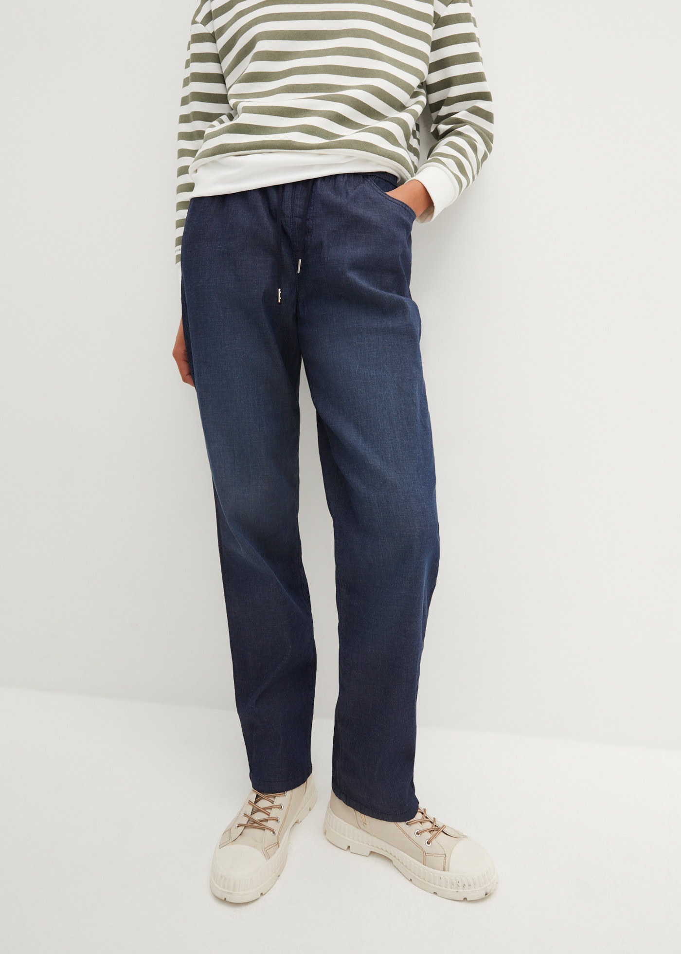 bonprix Schlupfjeans Packung, 2 Stk. lockere loose fit Passform, elastischer Bund mit Kordelzug