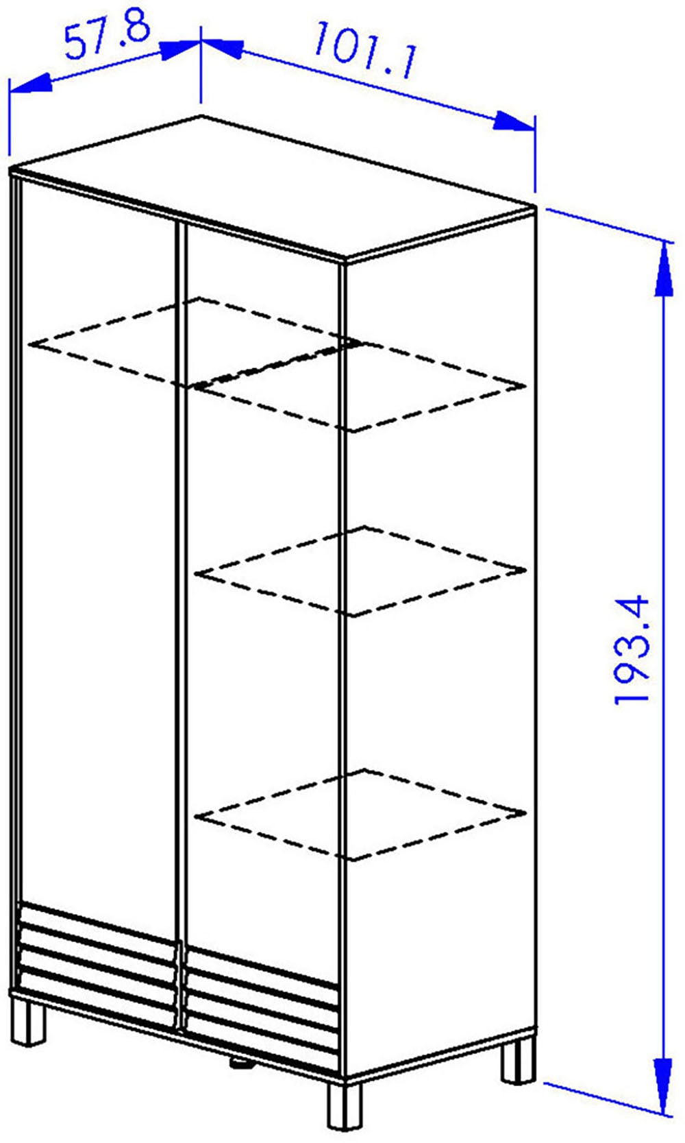 Gami Armoires à vêtements »Achille Kleiderschrank mit 2 Türen« Voll ausgestatteter Kleiderschrank mit Kleiderstangen und Einlegeböden