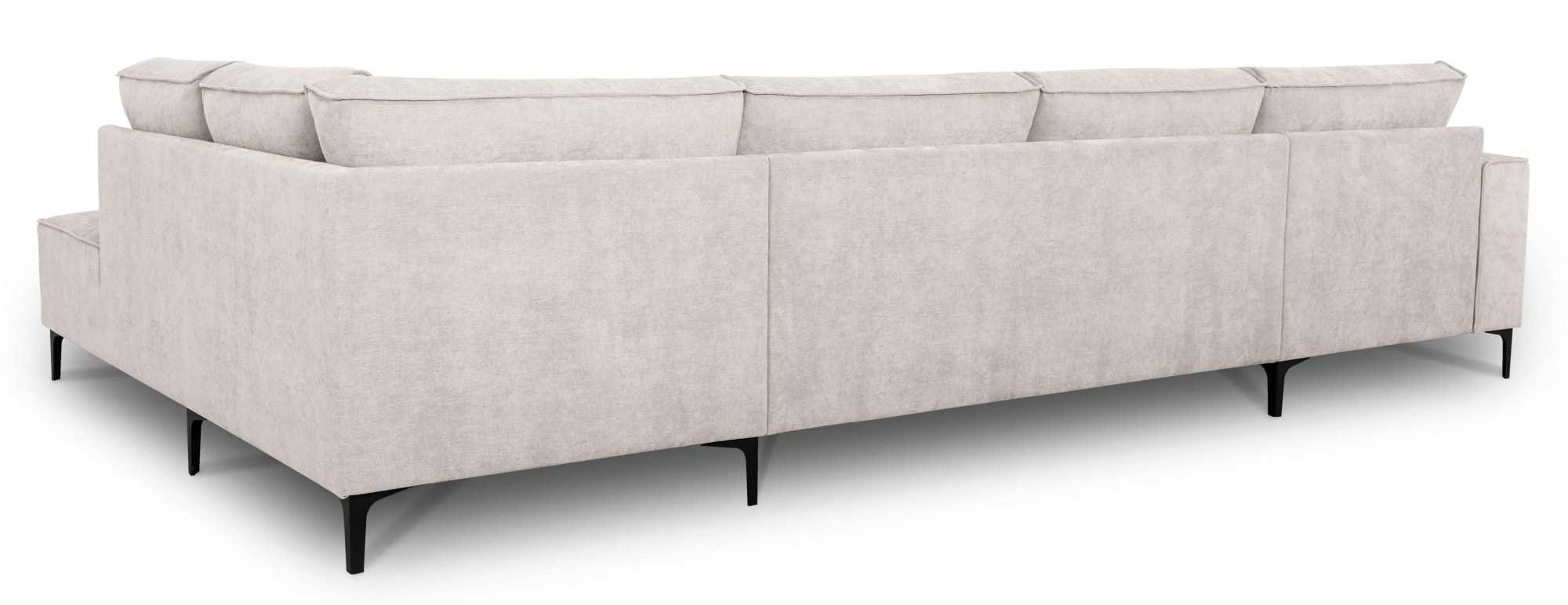 Places of Style Wohnlandschaft »XXL Sofa Oland, Struktur, Flachgewebe, Luxus-Microfaser, Boucle«, U-Form, 345 cm, Wellenunterfederung, Skandi-Design, Metallfüsse