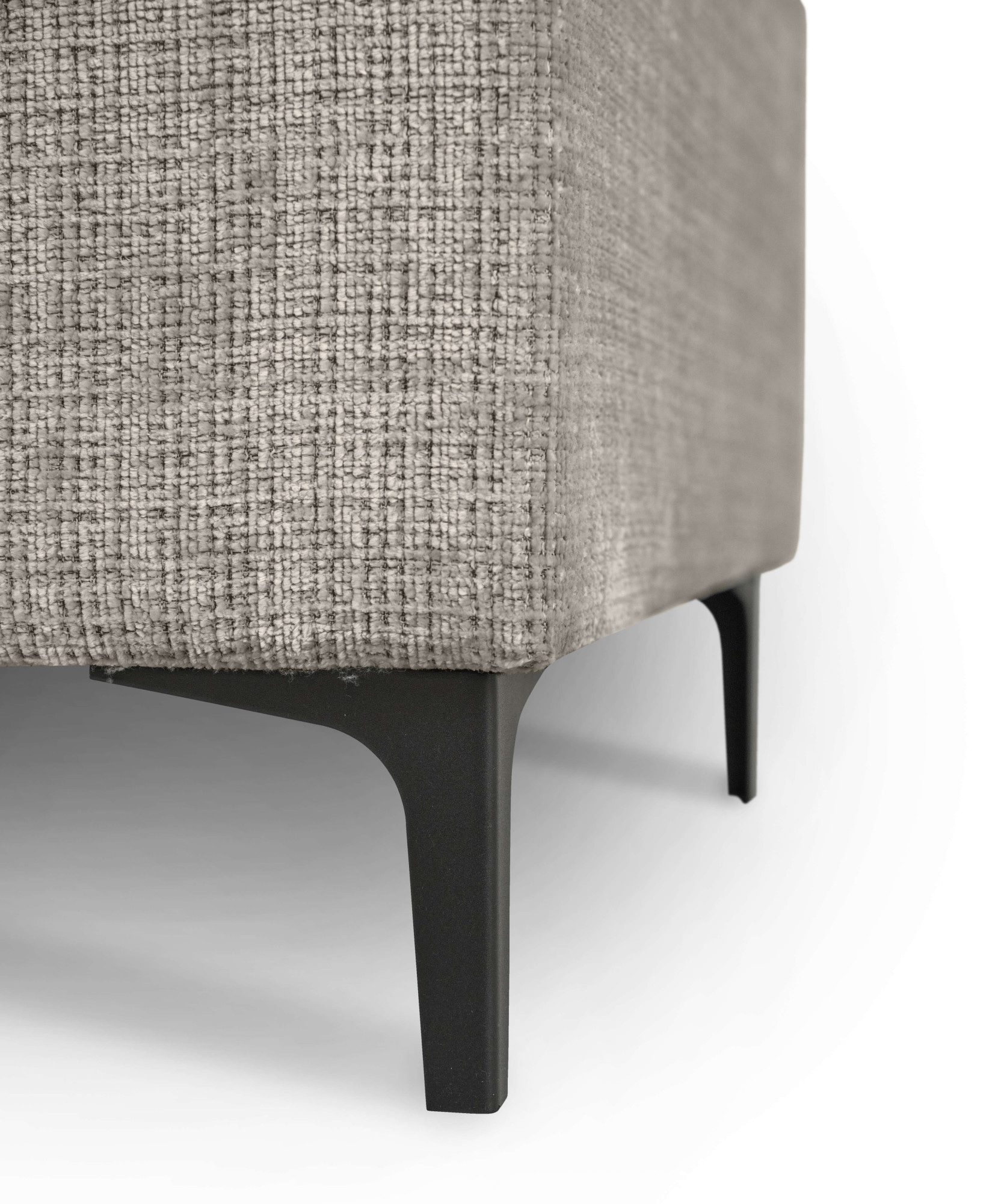 Places of Style Ecksofa »Polsterecke Oland, Struktur, Flachgewebe, Luxus-Microfaser, Boucle«, L-Form, 289 cm, Wellenunterfederung, Skandi-Design, Metallfüsse