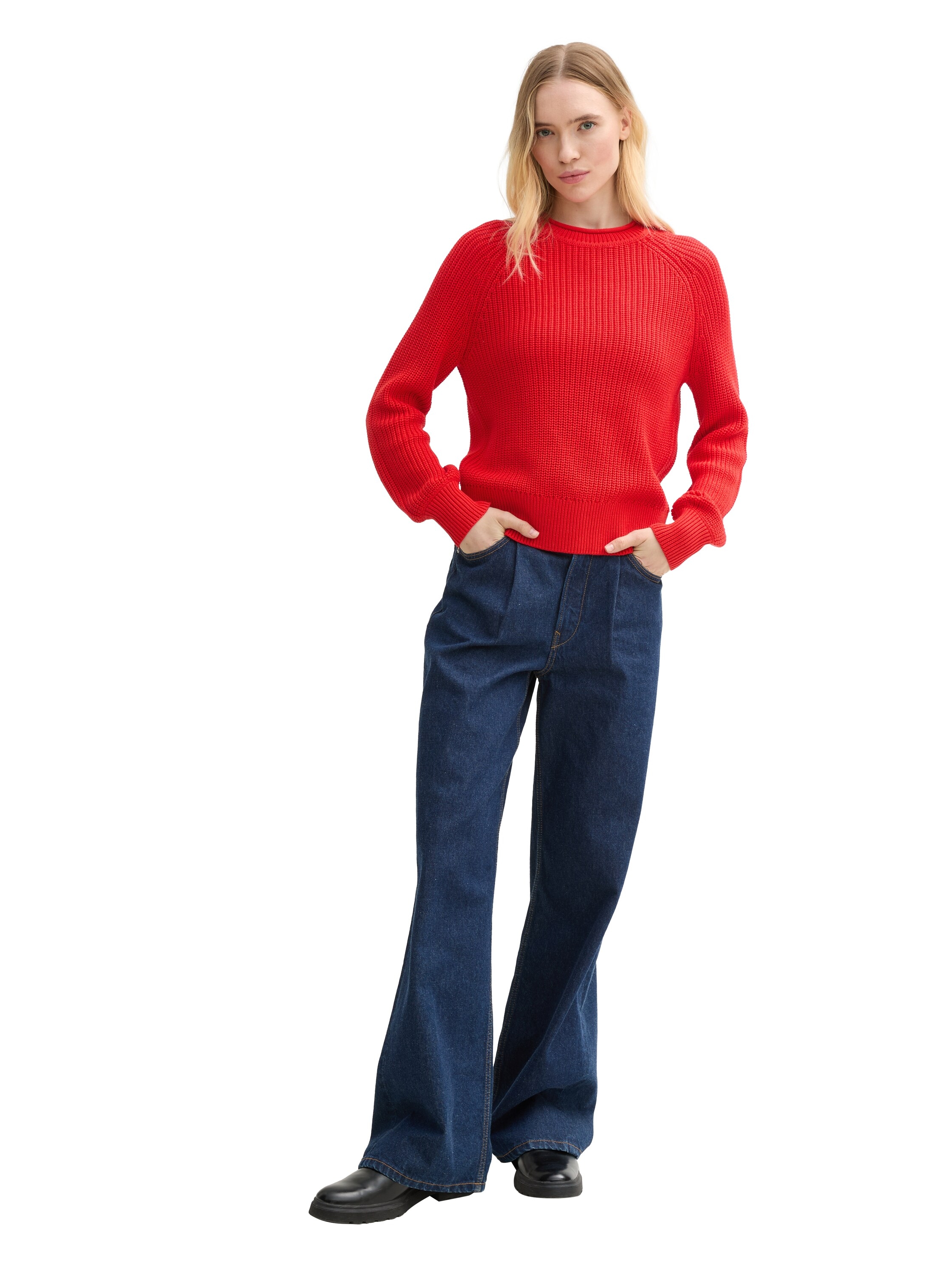TOM TAILOR Denim Strickpullover, mit Strick-Struktur