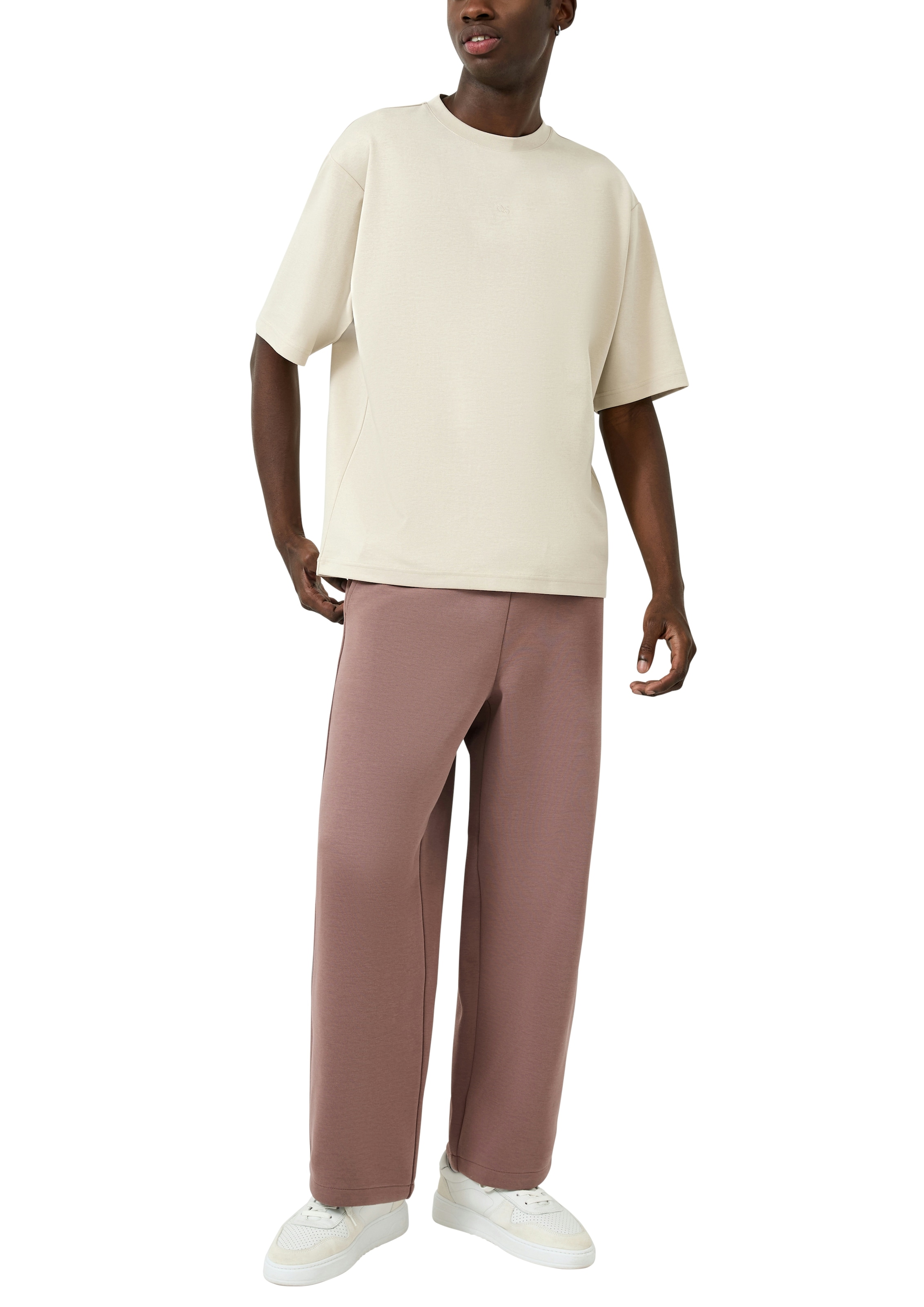 QS Kurzarmshirt mit kleiner Logo-Stickerei