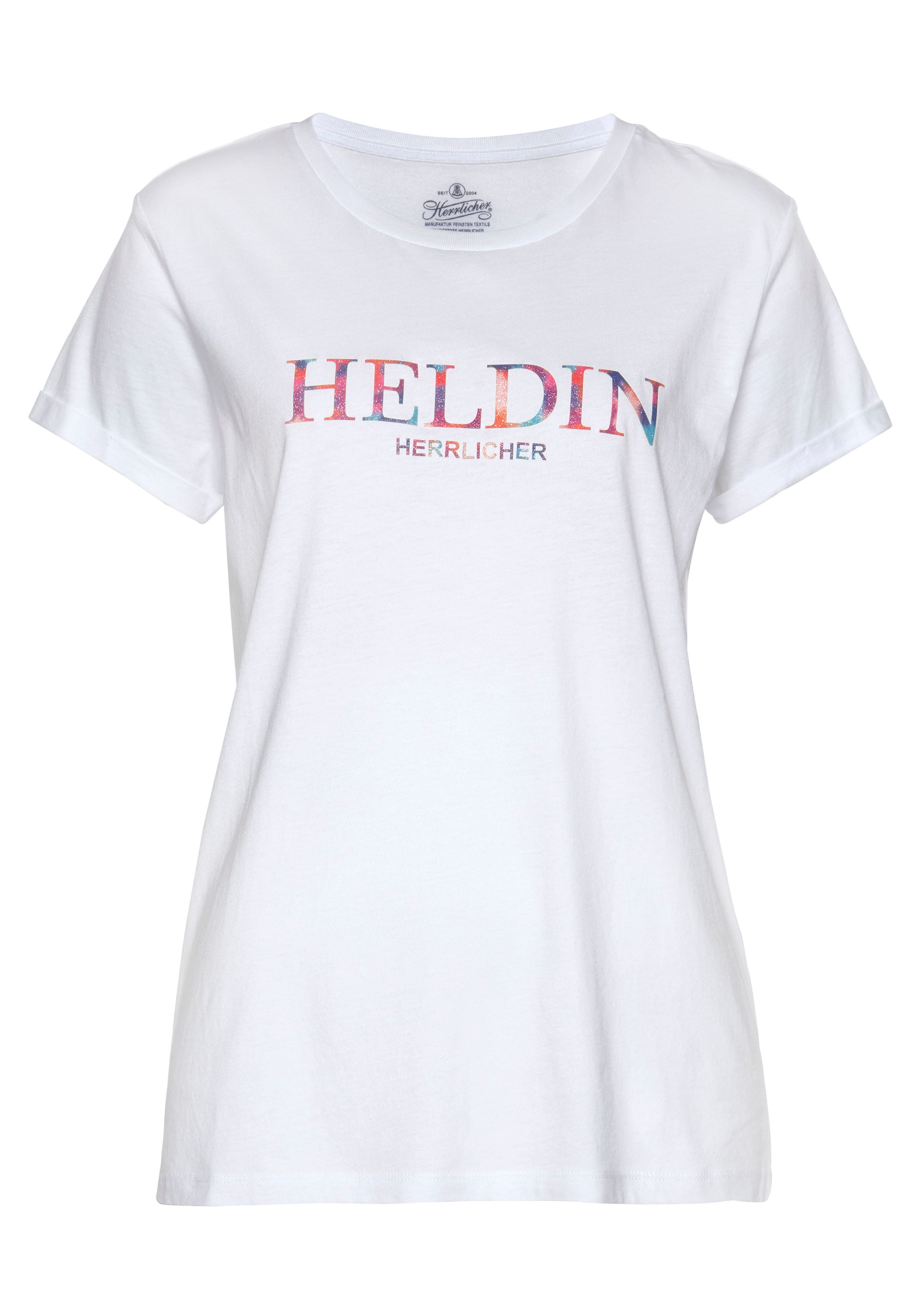 Image of Herrlicher T-Shirt »KENDALL«, mit multicolor "Heldin" Statement-Druck bei Ackermann Versand Schweiz