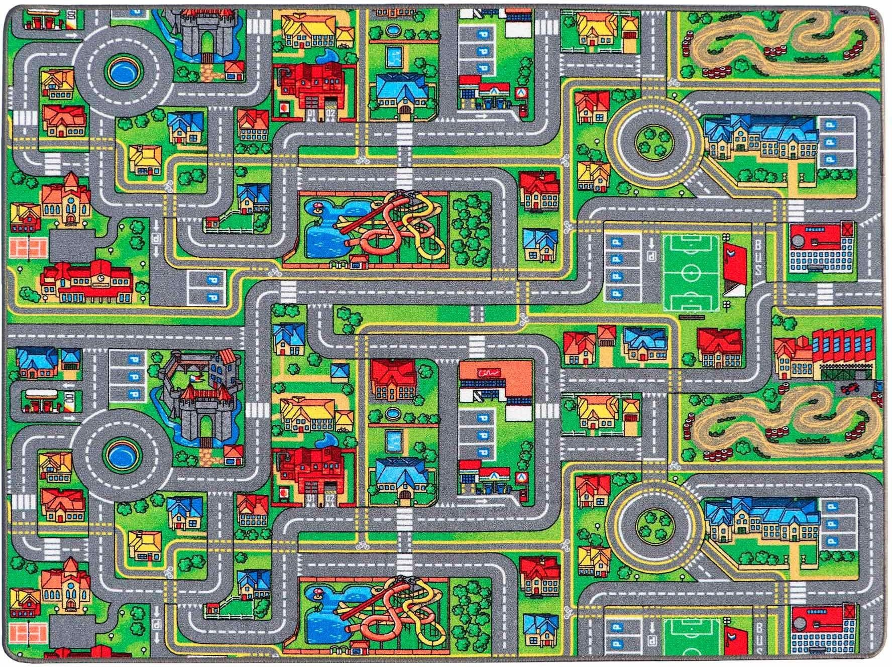 Image of Primaflor-Ideen in Textil Kinderteppich "Spielteppich STREETS, Made in Belgium" rechteckig 5 mm Höhe Strassen-Teppich, Strassenbreite ca. 9 cm, Kinderzimmer