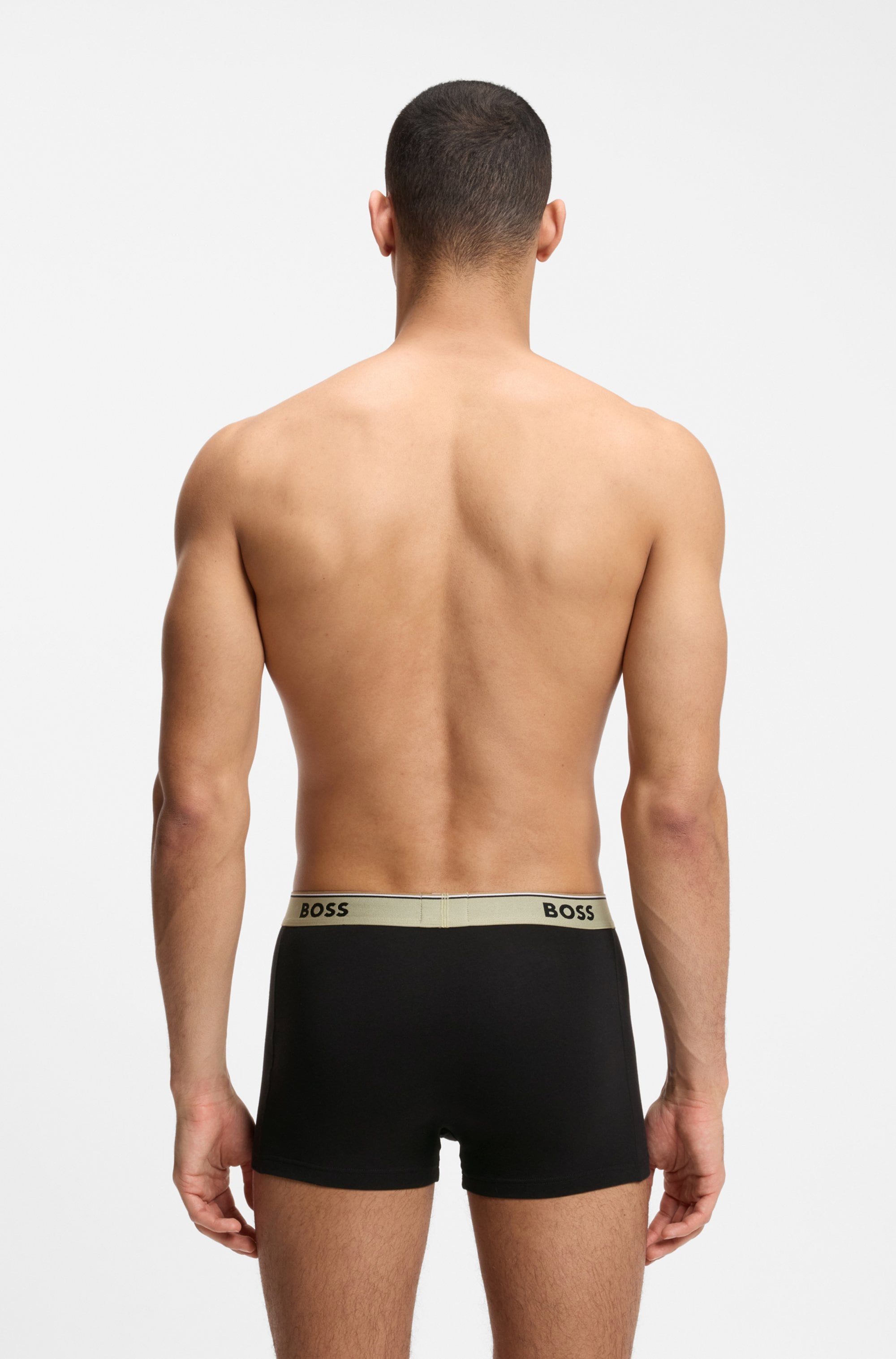 BOSS Tronc Paquet, 3 cuis en coton stretch, taille élastique, hauteur de taille moyenne