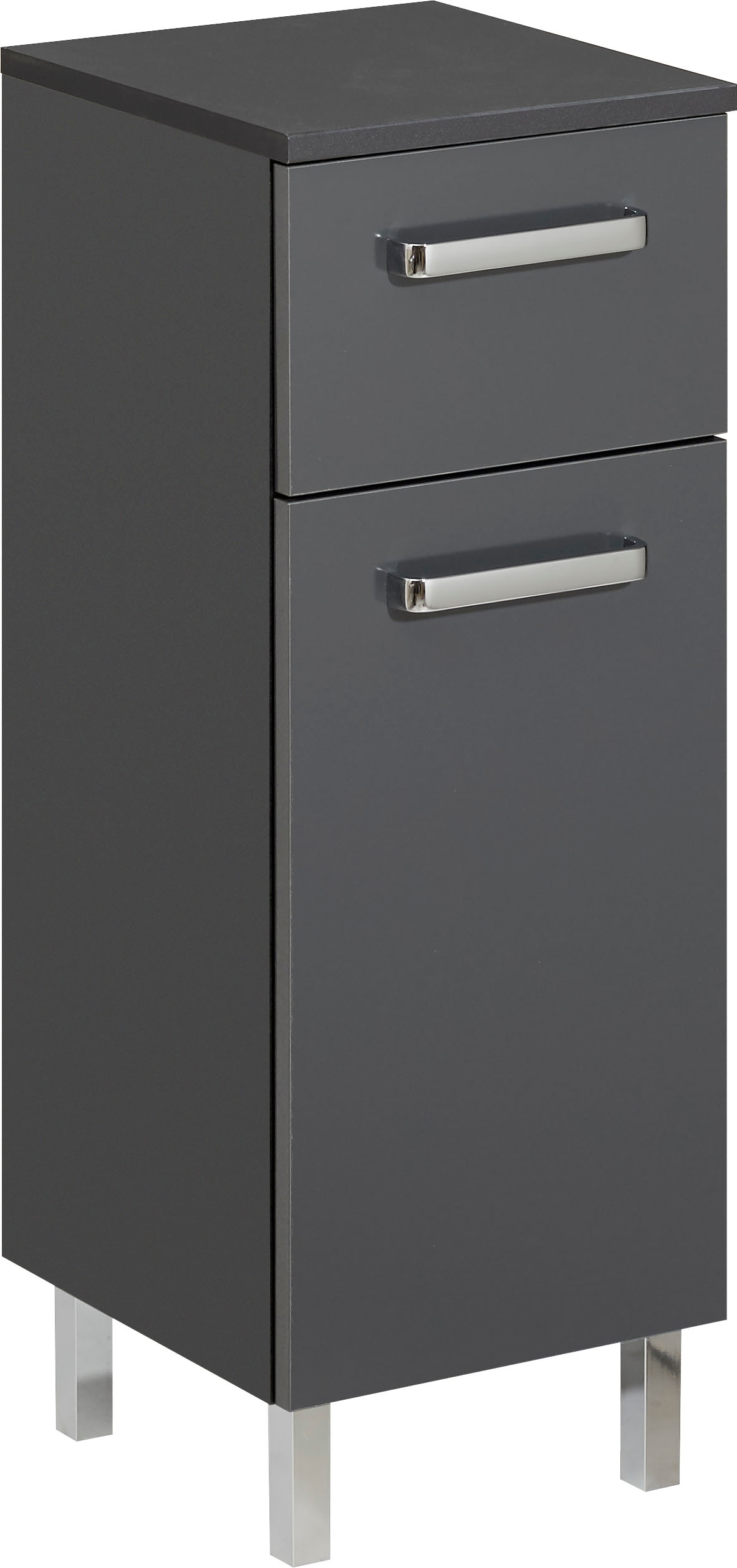 Image of Saphir Unterschrank "Quickset Badschrank mit 1 Tür, 1 Schublade, 30 cm breit" Badezimmer-Unterschrank inkl. Türdämpfer, Griffe in Chrom Glanz