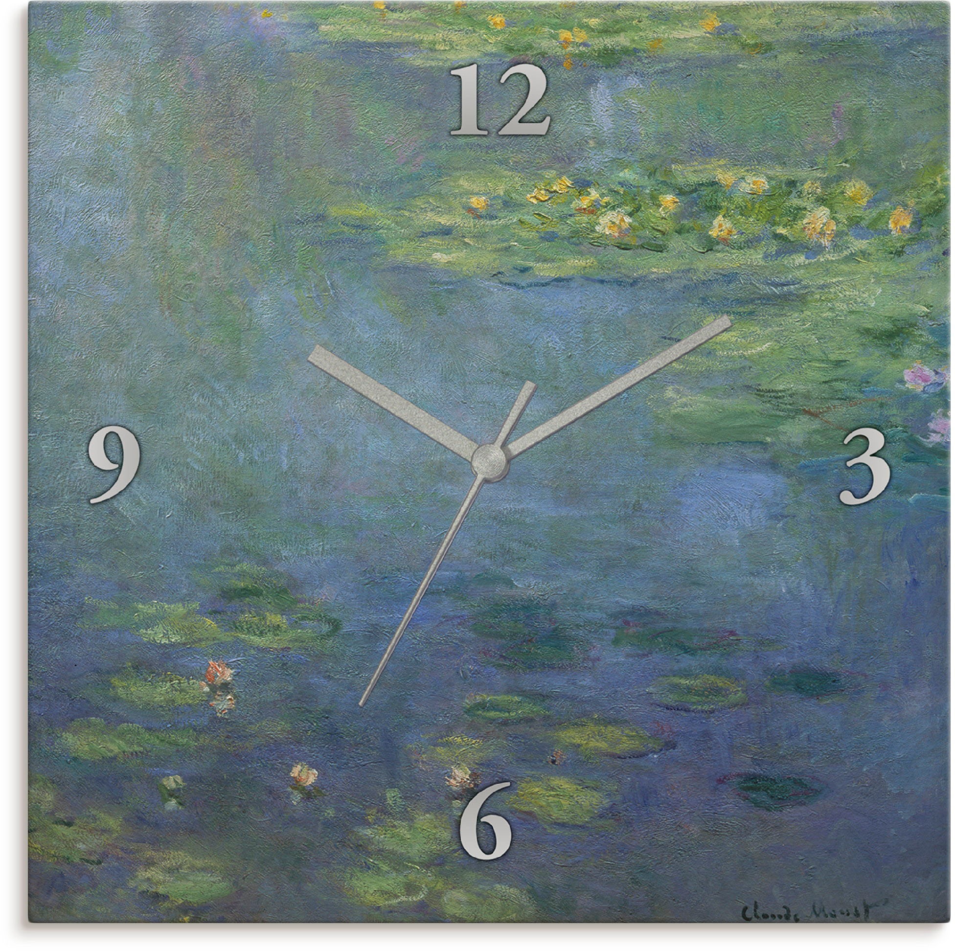 Image of Artland Wanduhr »Seerosenteich«, lautlos, ohne Tickgeräusche, nicht tickend, geräuschlos - wählbar: Funkuhr o. Quarzuhr, moderne Uhr für Wohnzimmer, Küche etc. - Stil: modern bei Ackermann Versand Schweiz