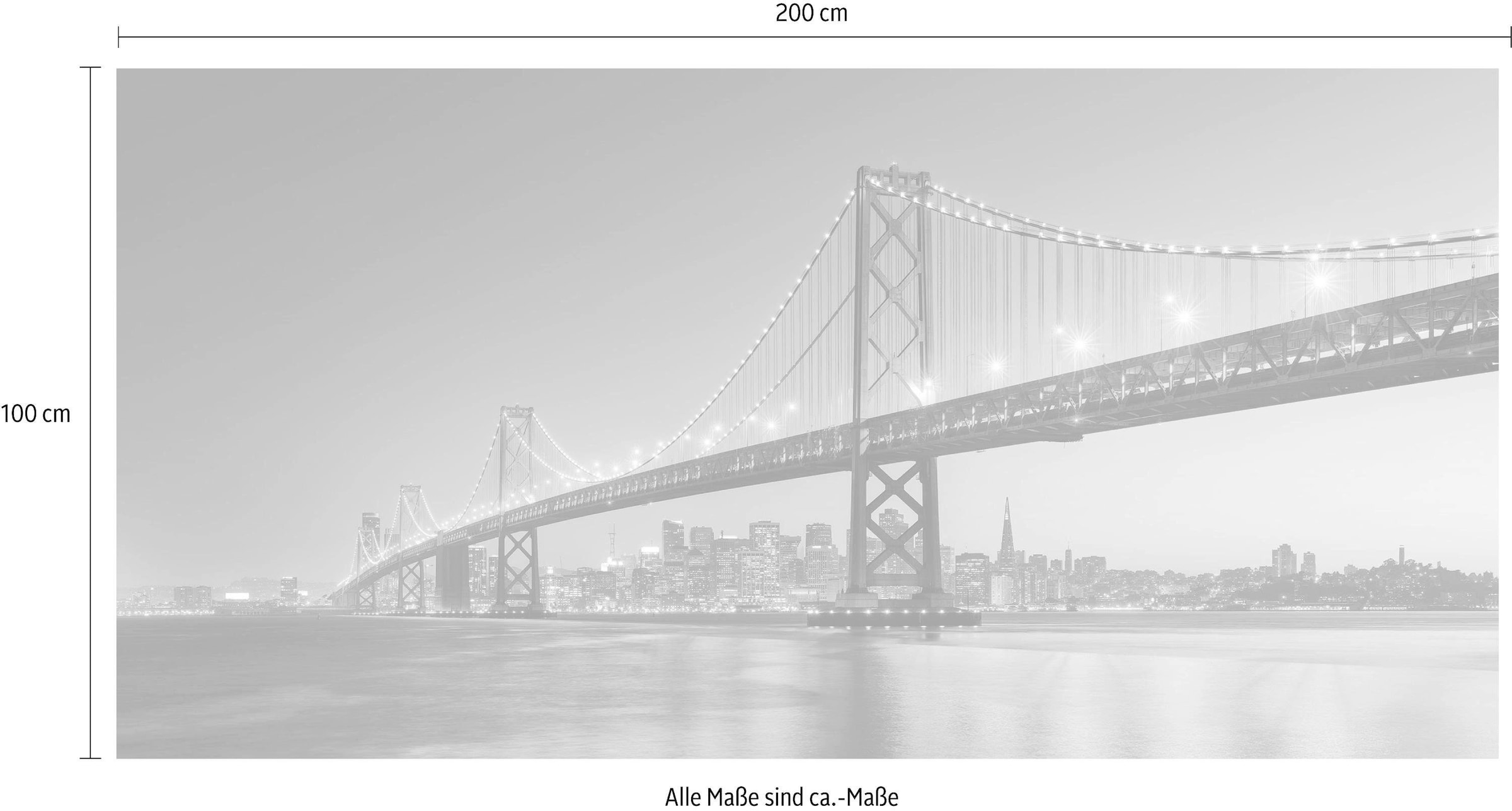 Komar Vliestapete »Digitaldruck Vlies -  Spectacular San Francisco - Grösse 200 x 100 cm« bedruckt glatt Wohnzimmer, Schlafzimmer