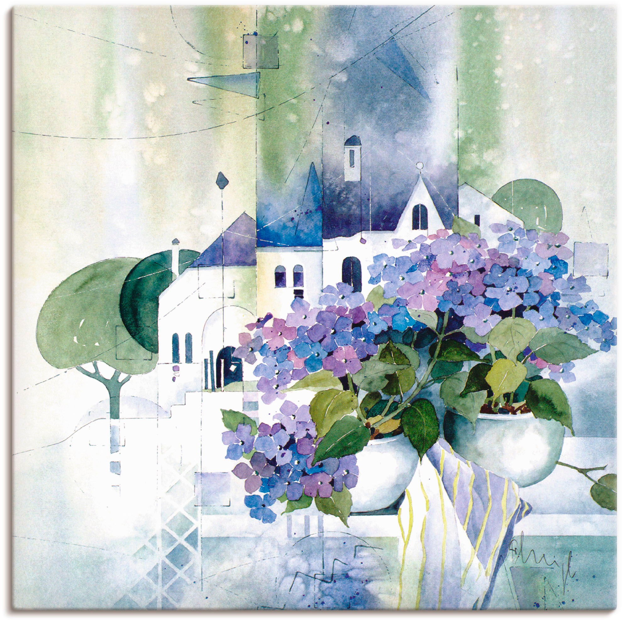 Image of Artland Wandbild »Sommerliche Margeriten«, Blumen, (1 St.), in vielen Grössen & Produktarten -Leinwandbild, Poster, Wandaufkleber / Wandtattoo auch für Badezimmer geeignet bei Ackermann Versand Schweiz