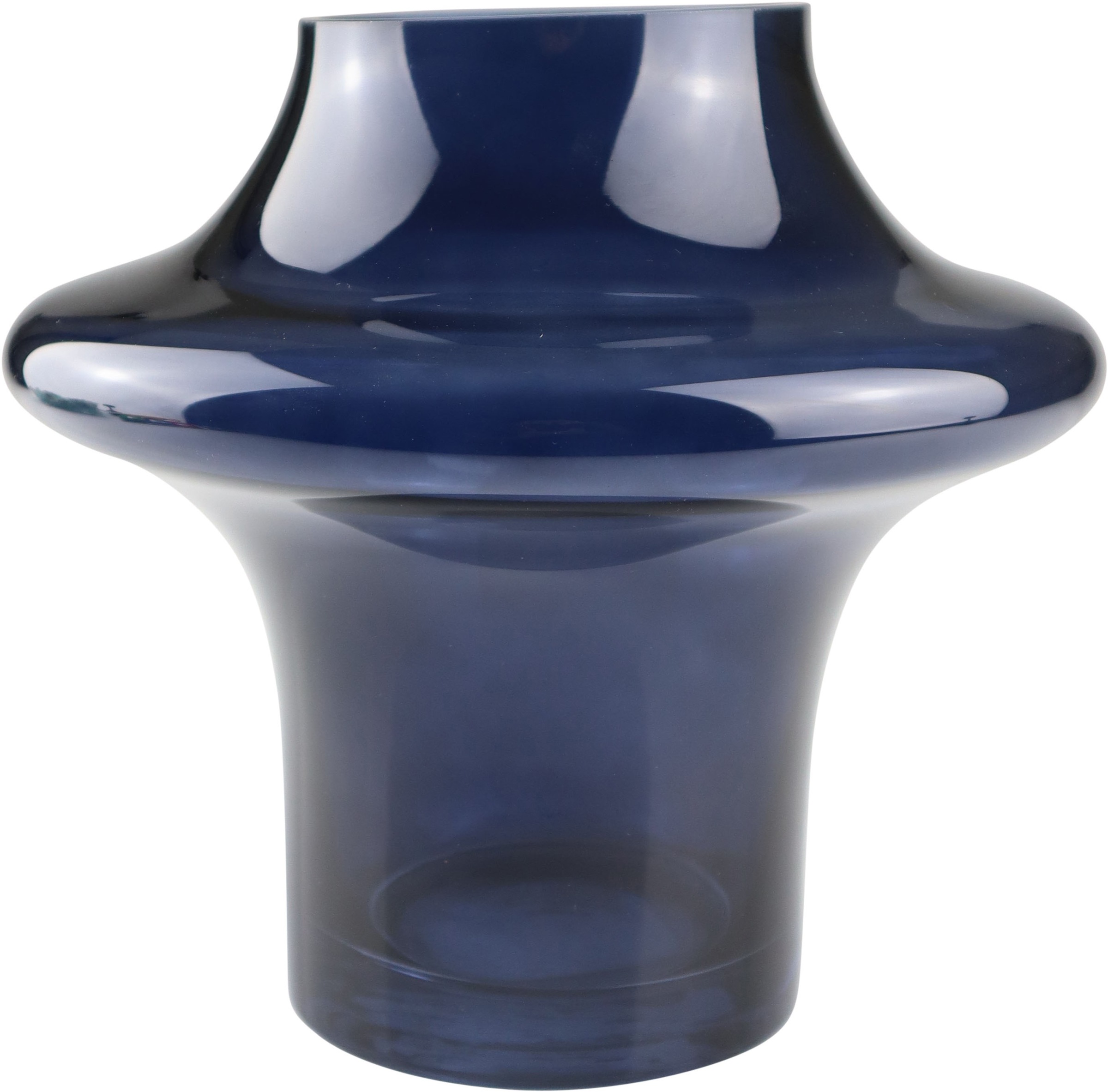 Image of AM Design Dekovase "aus blauem Glas" setzt mit ihrer runden Form Akzente