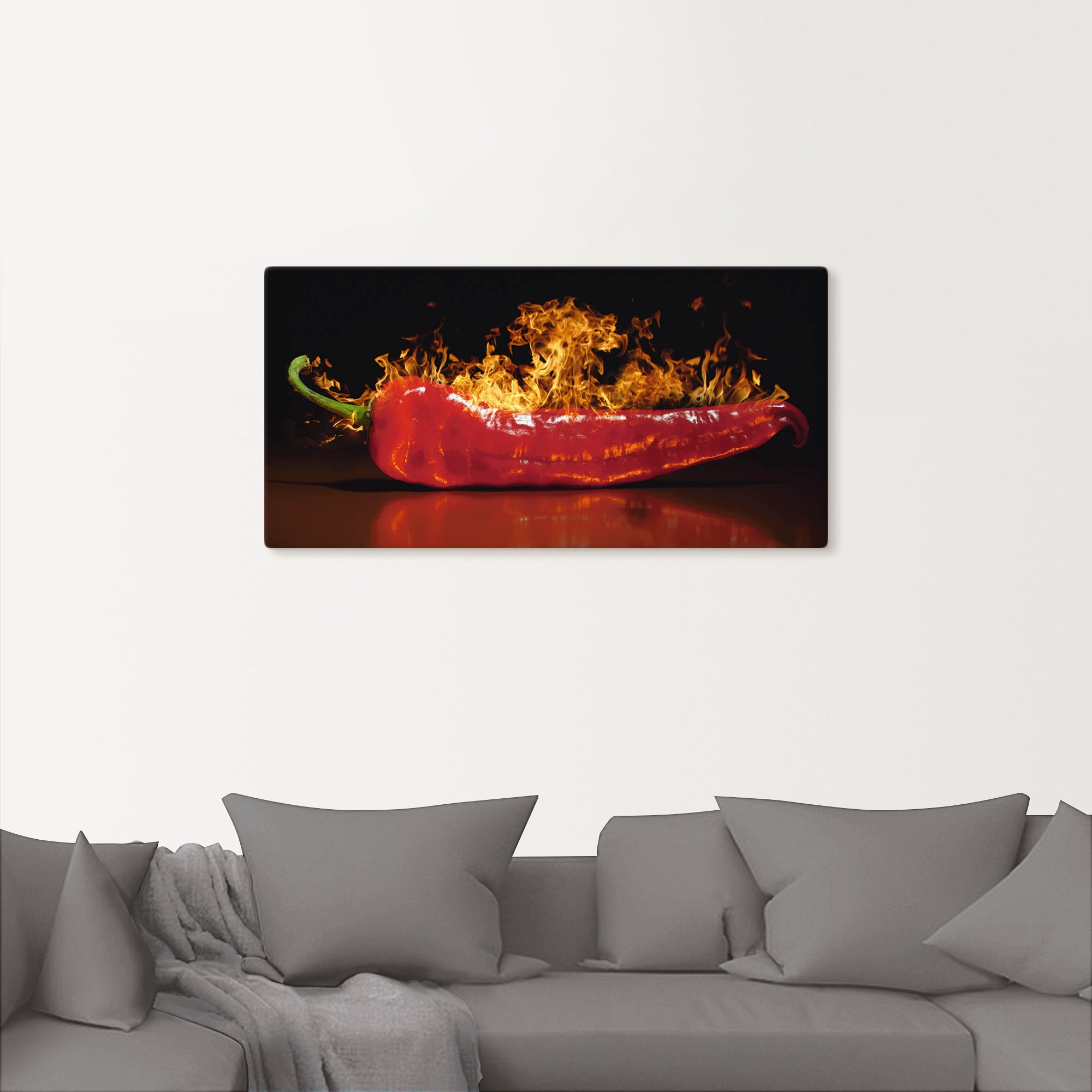 Artland Wandbild »Roter scharfer Chilipfeffer«, Lebensmittel, (1 St.), als Alubild, Outdoorbild, Leinwandbild, Poster, Wandaufkleber