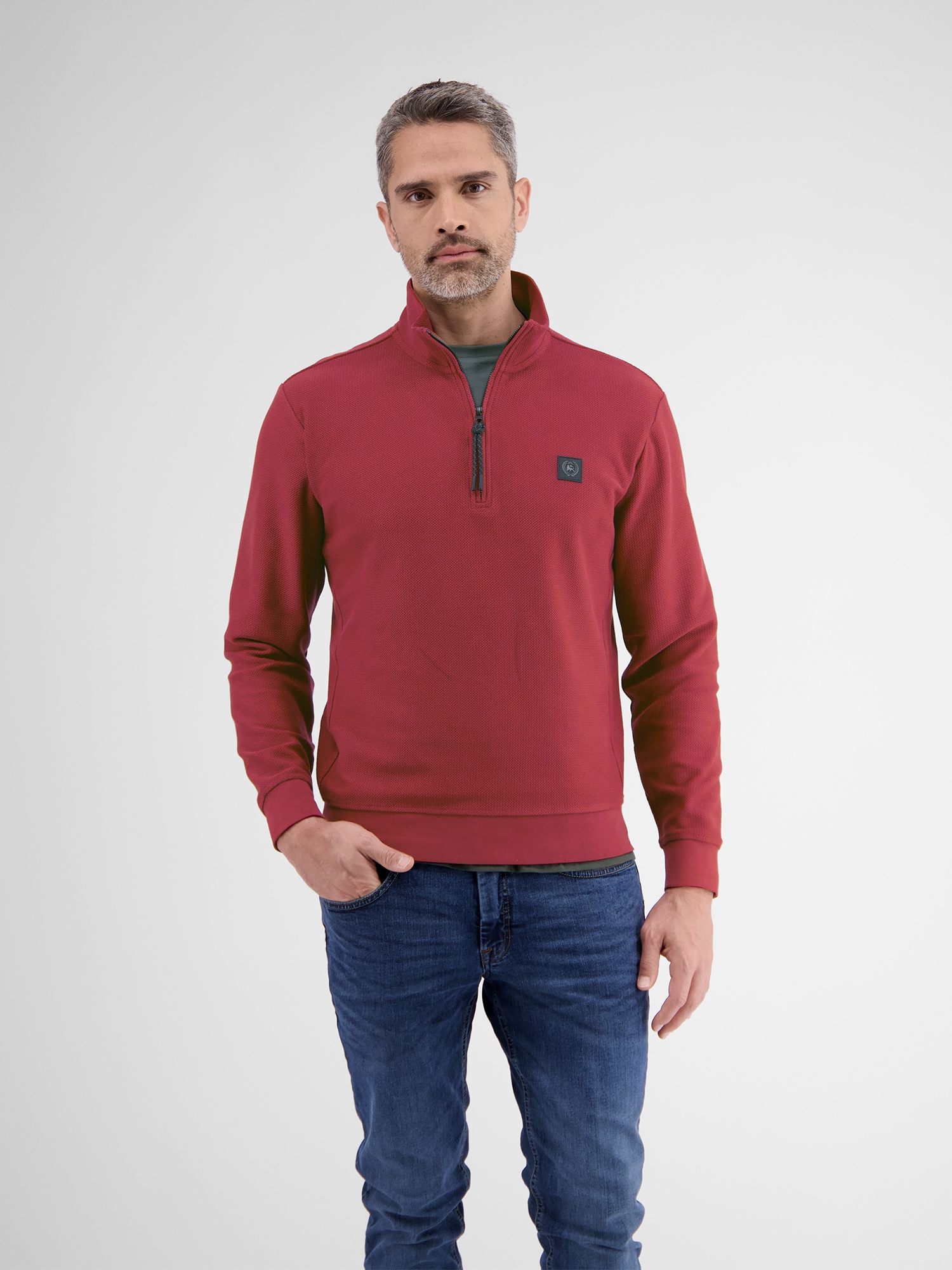 LERROS Sweatshirt »Troyer-Sweatshirt in Strukturqualität«
