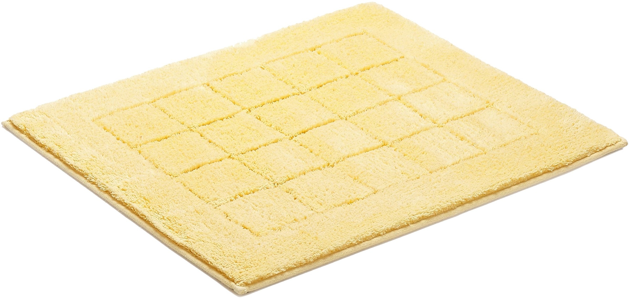 Vossen Badematte »Exclusive«, rutschhemmend beschichtet, fussbodenheizungsgeeignet, Badteppich, Uni-Farben, Karo Muster, Hoch-Tief Effekt, reine Baumwolle