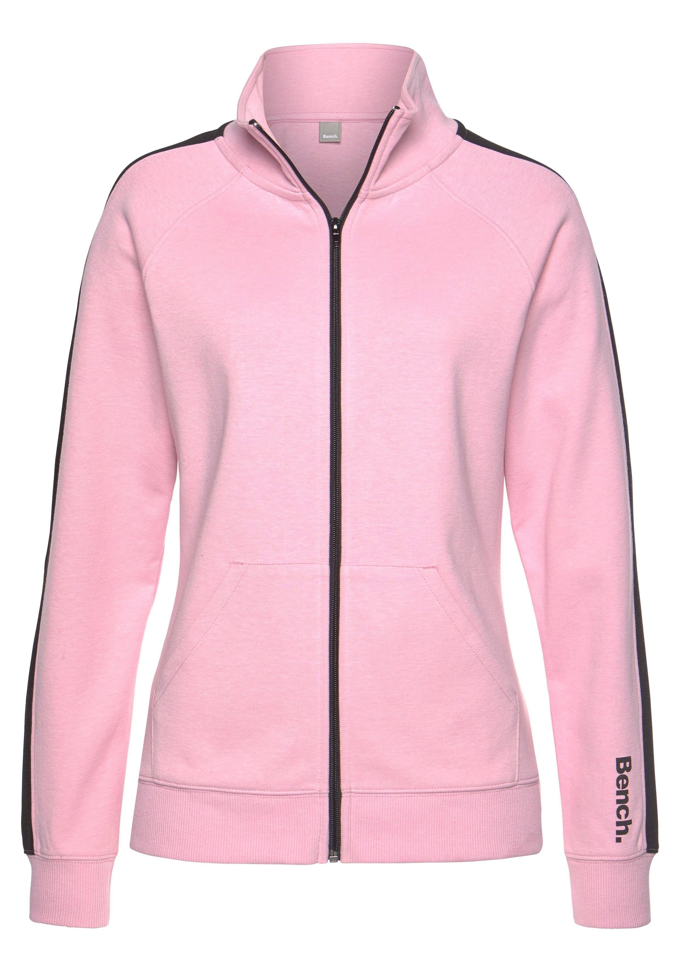 Bench. Loungewear Sweatjacke, mit Seitenstreifen Stehkragen, auf versandkostenfrei Loungeanzug und