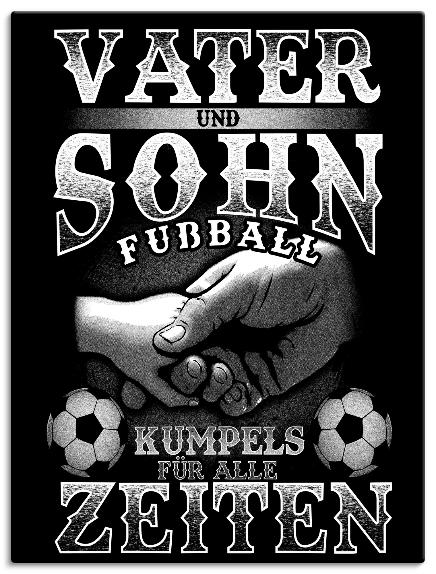 Image of Artland Wandbild »Vater und Sohn Fussball Kumpels«, Sprüche & Texte, (1 St.), in vielen Grössen & Produktarten - Alubild / Outdoorbild für den Aussenbereich, Leinwandbild, Poster, Wandaufkleber / Wandtattoo auch für Badezimmer geeignet bei Ackermann Versa