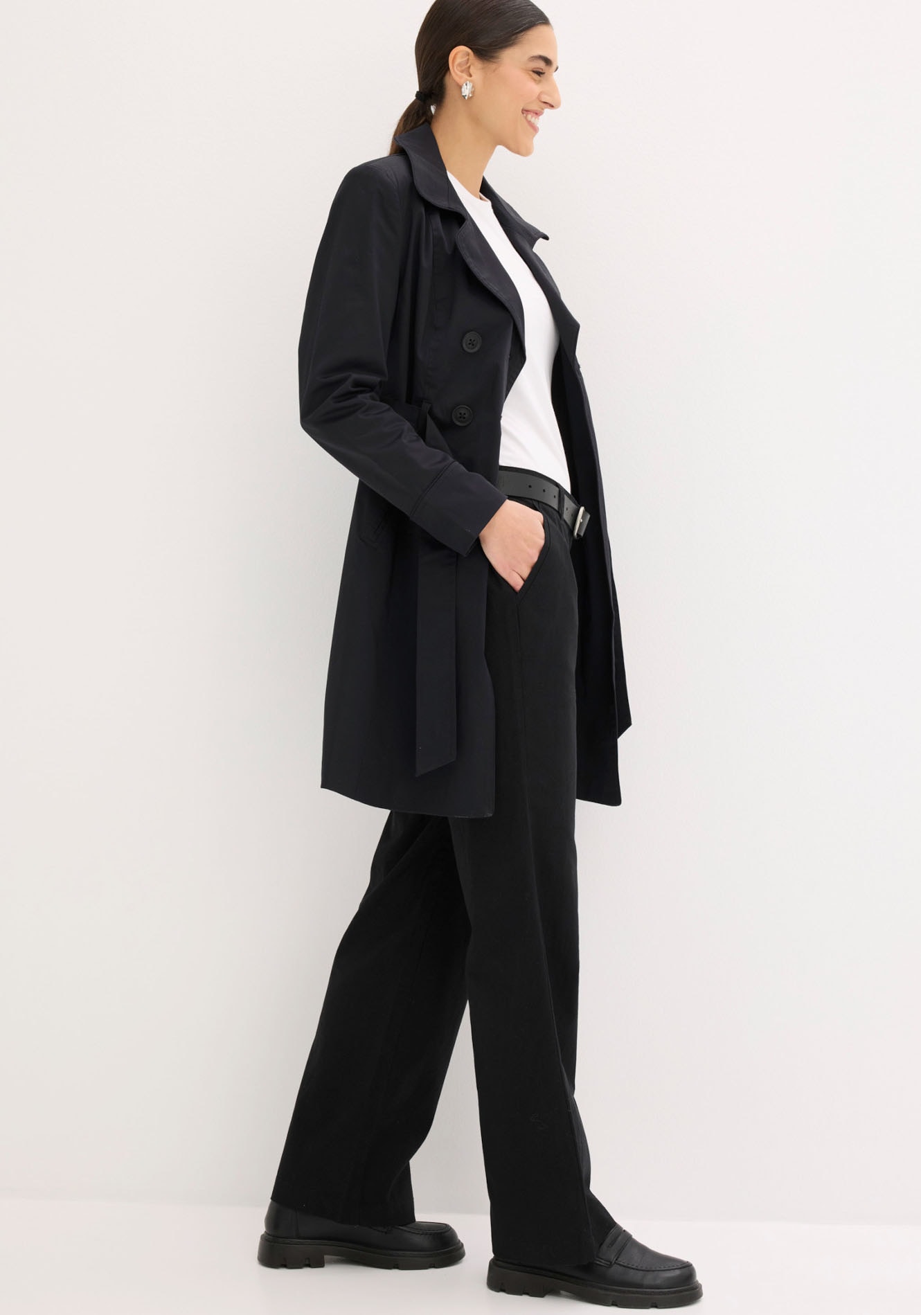 bonprix Pantalon en lin  aus Leinen-Baumwoll-Mix, Loose Fit, komfortable Leibhöhe