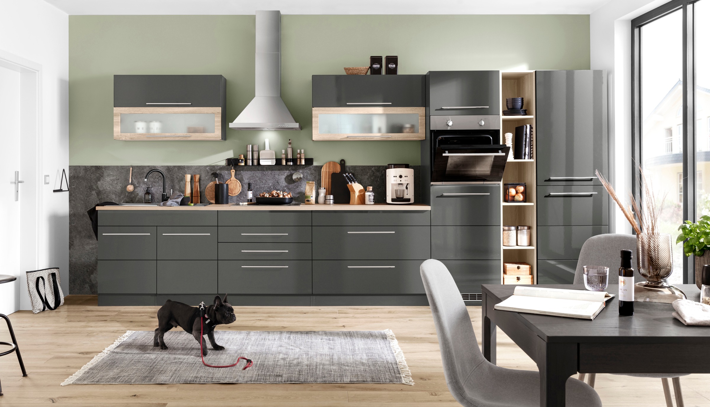 KOCHSTATION Küchenzeile "KS-Wien" Breite 430 cm, wahlweise mit E-Geräten und Induktion